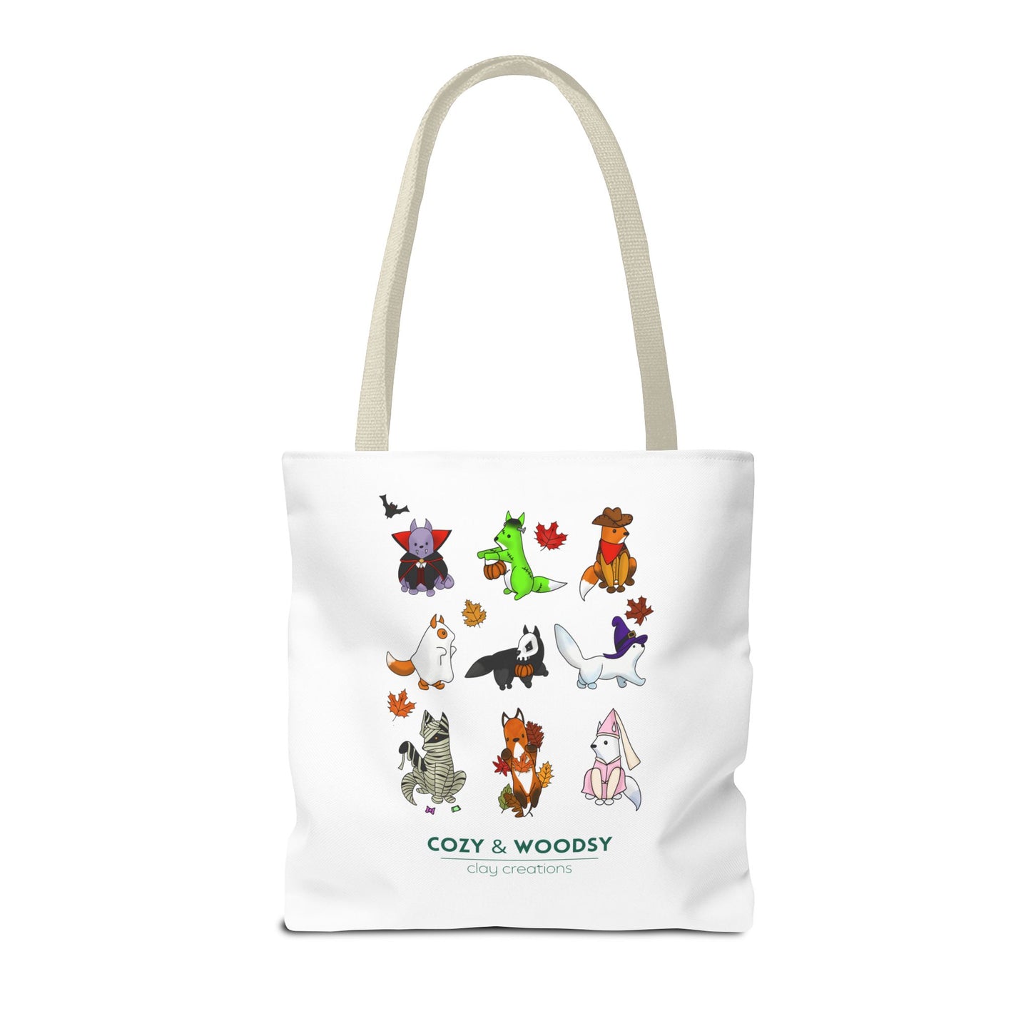 Cozy Halloween Foxes Tote Bag – Perfect for Animal Lovers, Eco-Friendly, Shopping, Gifts, Fall Decor, Everyday Use