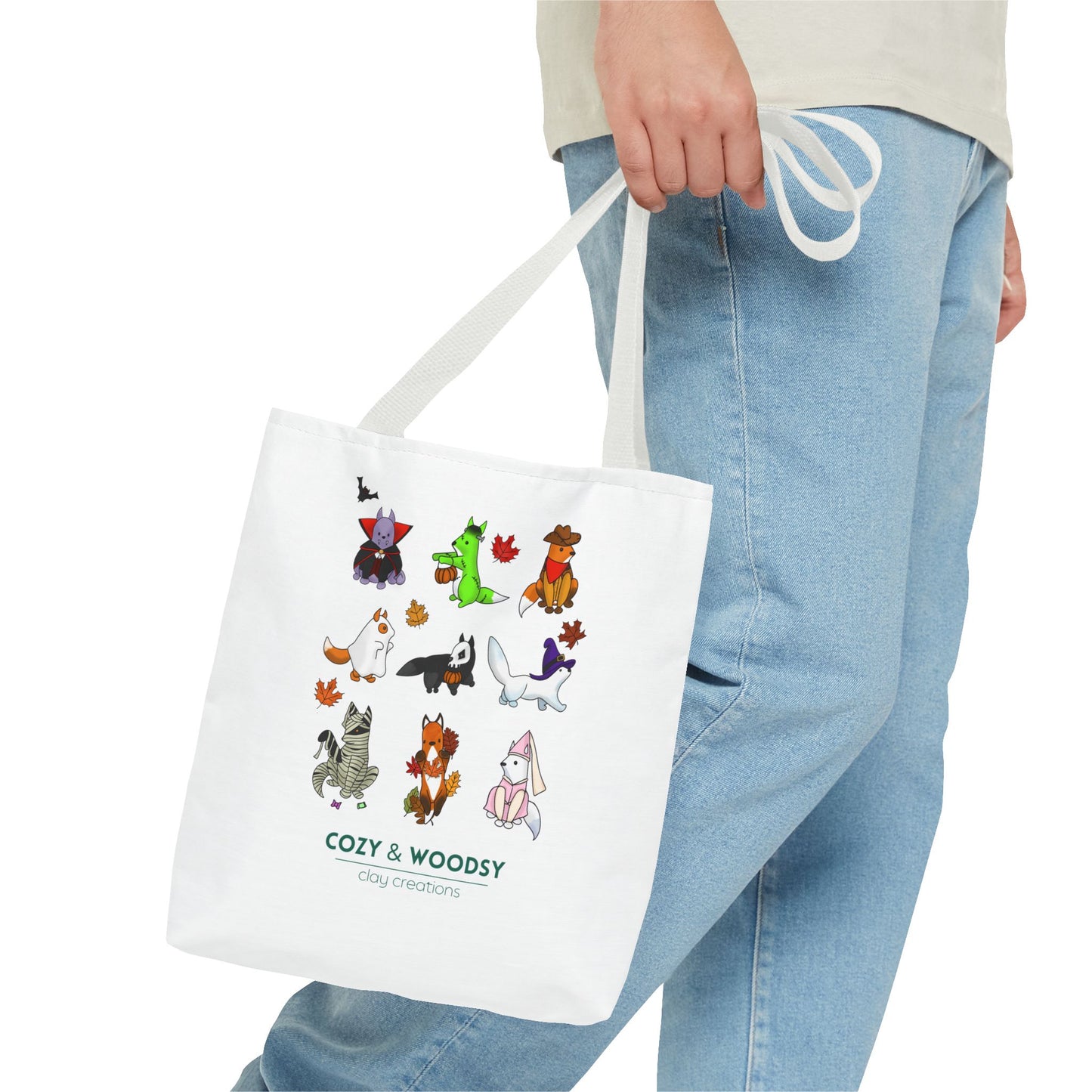 Cozy Halloween Foxes Tote Bag – Perfect for Animal Lovers, Eco-Friendly, Shopping, Gifts, Fall Decor, Everyday Use
