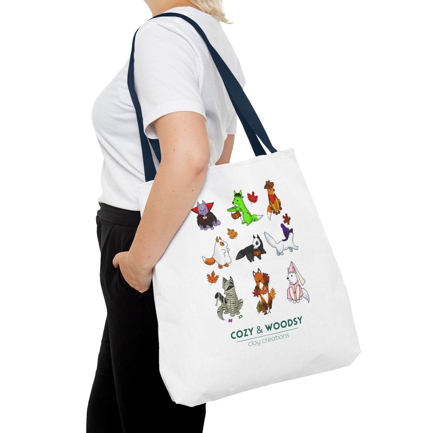 Cozy Halloween Foxes Tote Bag – Perfect for Animal Lovers, Eco-Friendly, Shopping, Gifts, Fall Decor, Everyday Use