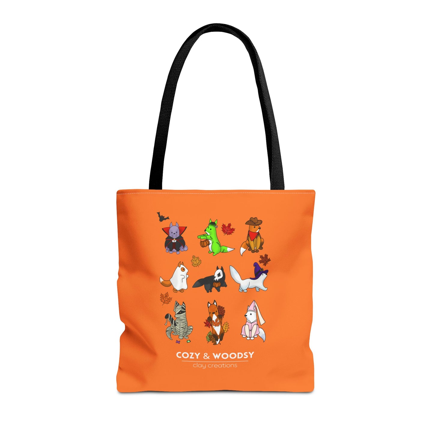 Cozy Halloween Foxes Orange Tote Bag – Perfect for Animal Lovers, Eco-Friendly, Shopping, Gifts, Fall Decor, Everyday Use