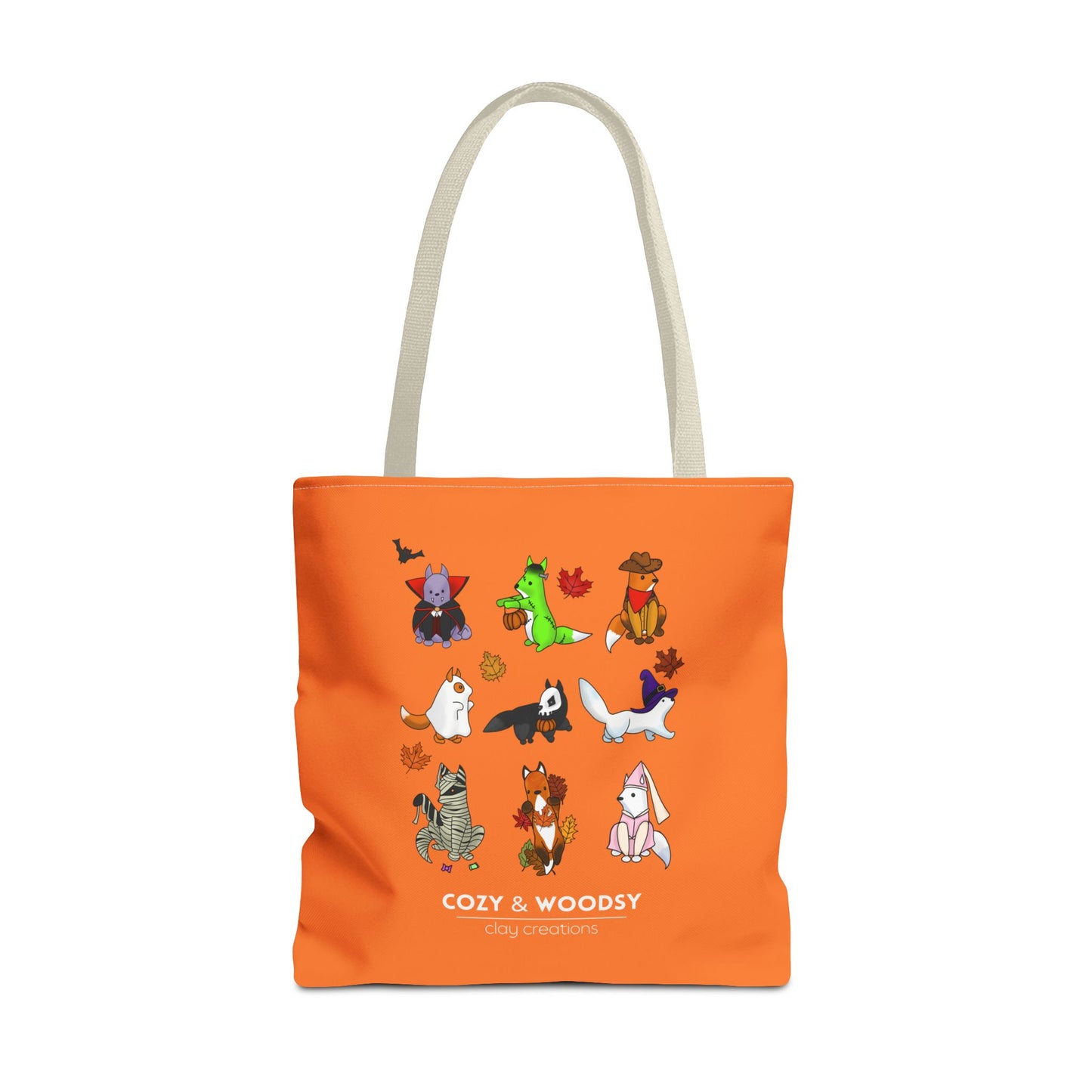 Cozy Halloween Foxes Orange Tote Bag – Perfect for Animal Lovers, Eco-Friendly, Shopping, Gifts, Fall Decor, Everyday Use