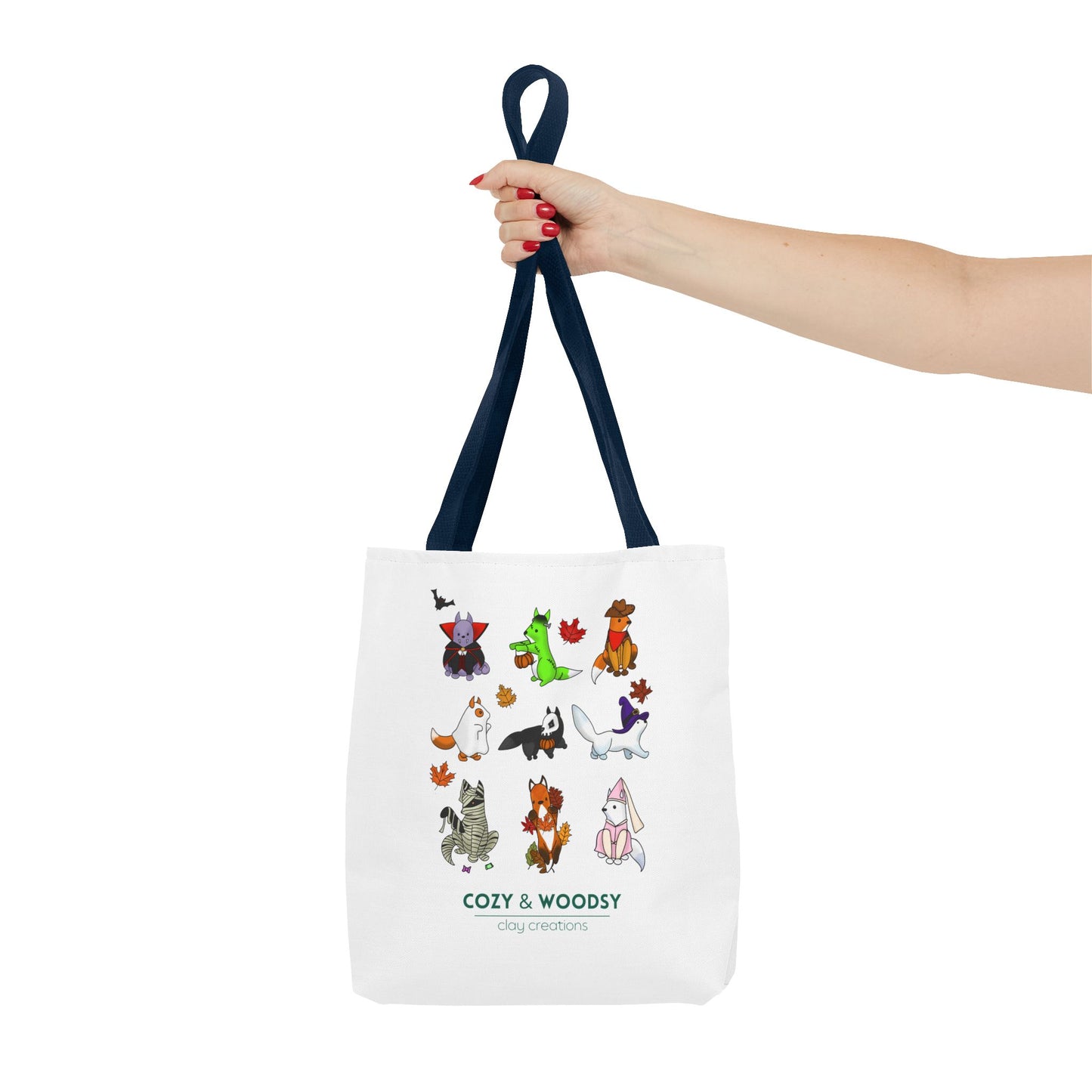 Cozy Halloween Foxes Tote Bag – Perfect for Animal Lovers, Eco-Friendly, Shopping, Gifts, Fall Decor, Everyday Use