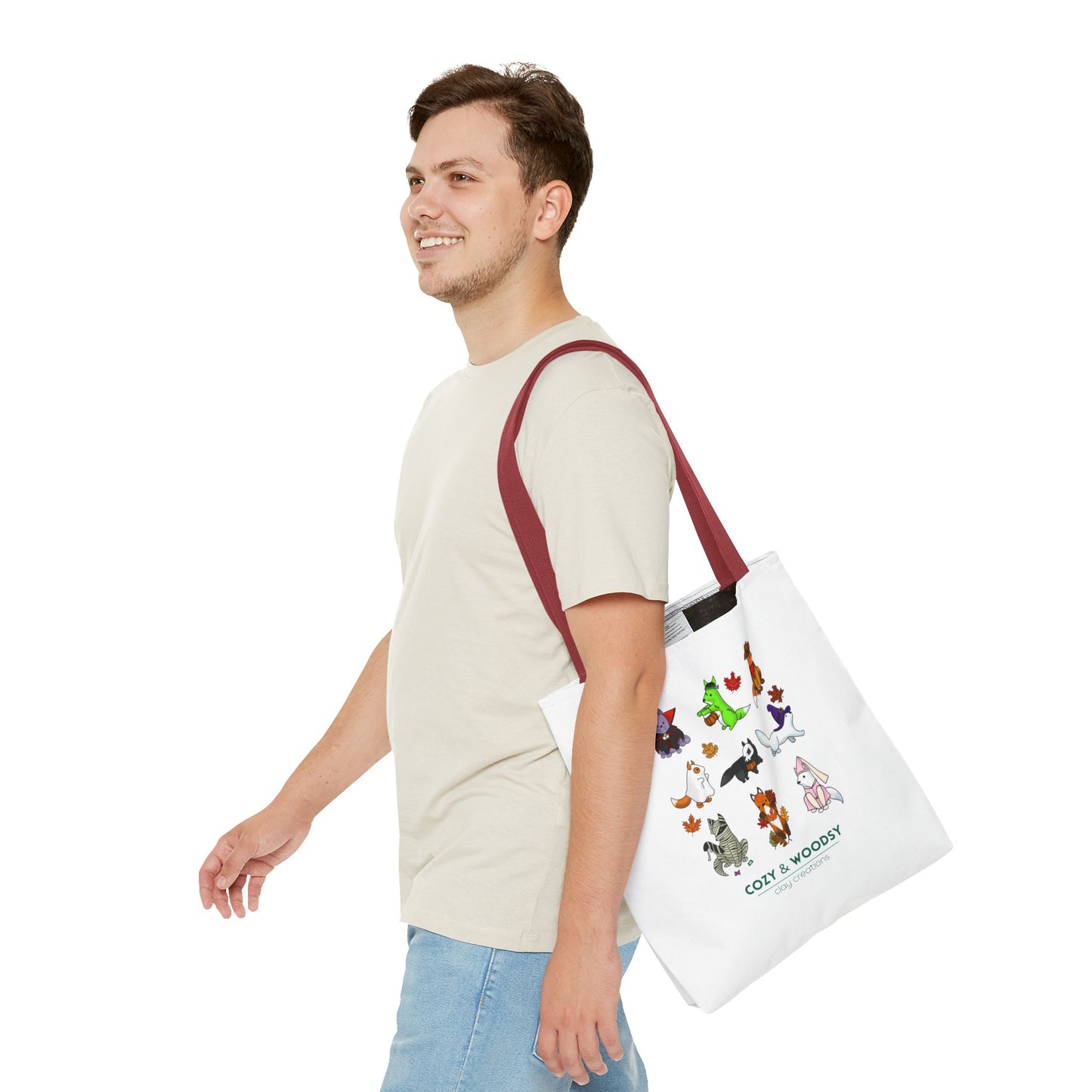 Cozy Halloween Foxes Tote Bag – Perfect for Animal Lovers, Eco-Friendly, Shopping, Gifts, Fall Decor, Everyday Use
