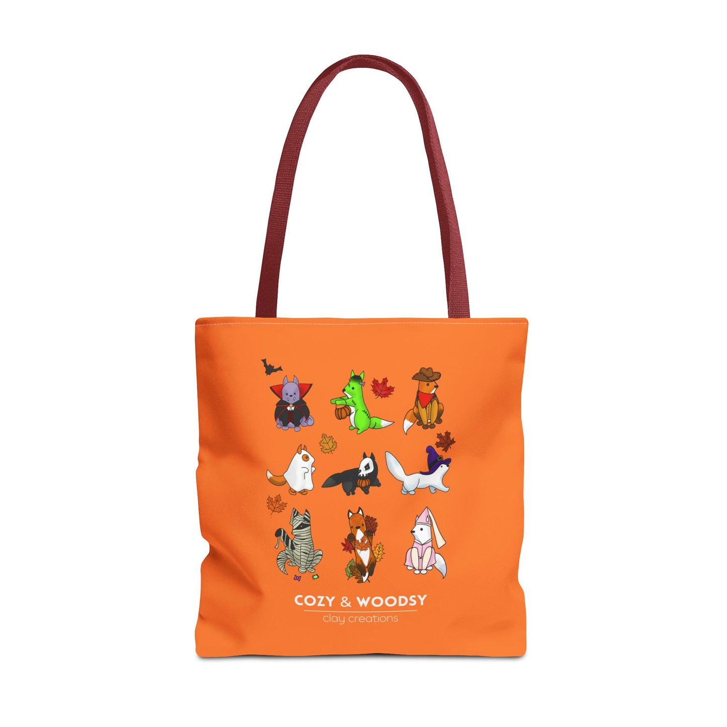 Cozy Halloween Foxes Orange Tote Bag – Perfect for Animal Lovers, Eco-Friendly, Shopping, Gifts, Fall Decor, Everyday Use