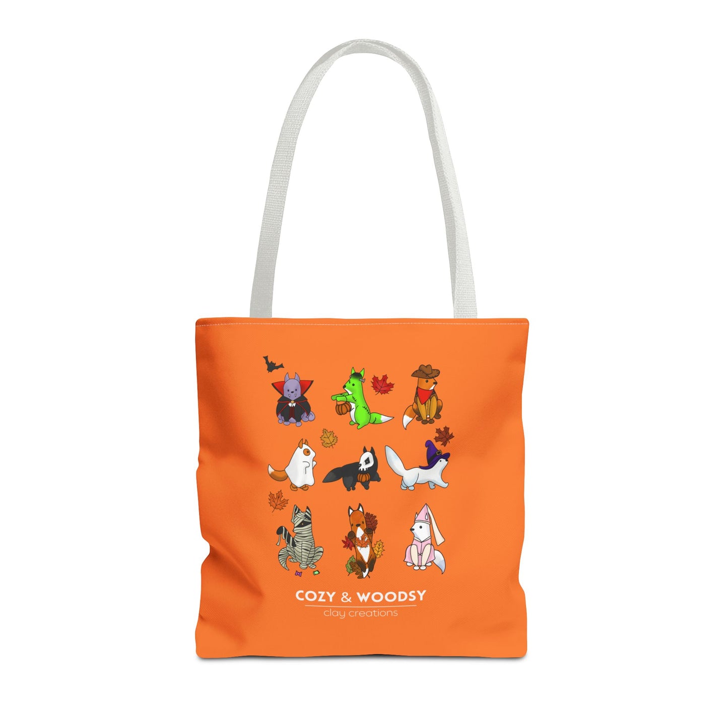 Cozy Halloween Foxes Orange Tote Bag – Perfect for Animal Lovers, Eco-Friendly, Shopping, Gifts, Fall Decor, Everyday Use