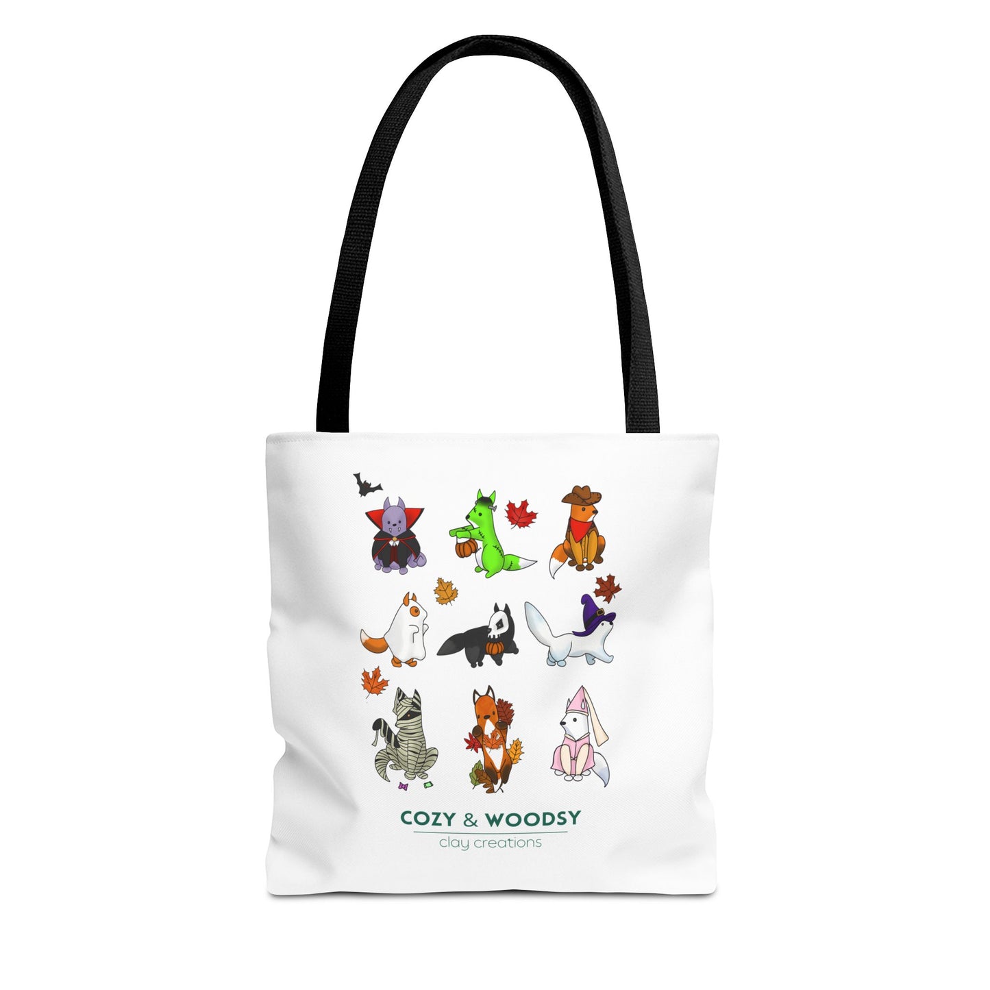 Cozy Halloween Foxes Tote Bag – Perfect for Animal Lovers, Eco-Friendly, Shopping, Gifts, Fall Decor, Everyday Use