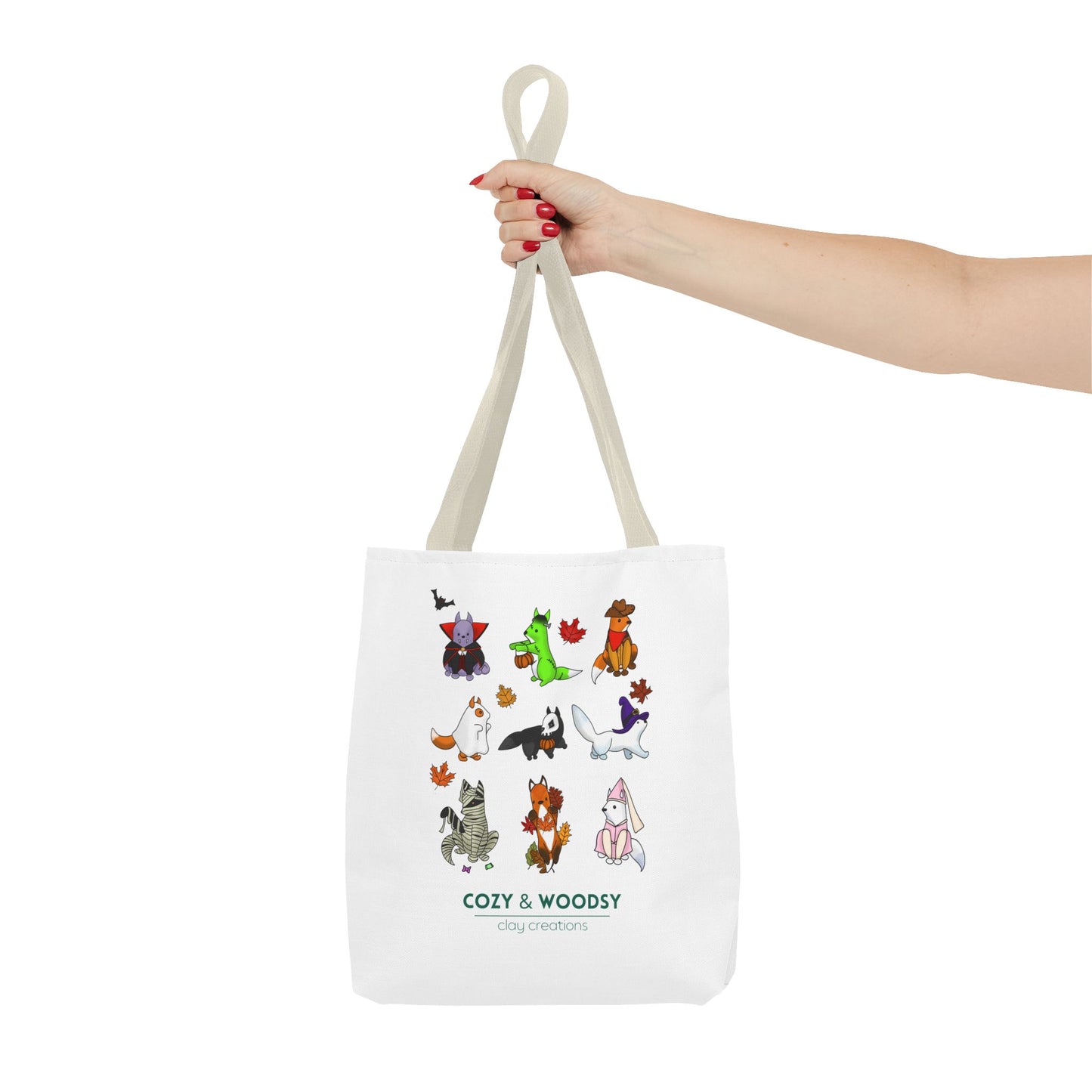 Cozy Halloween Foxes Tote Bag – Perfect for Animal Lovers, Eco-Friendly, Shopping, Gifts, Fall Decor, Everyday Use