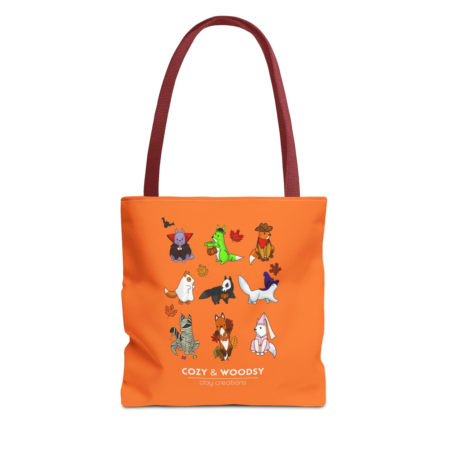 Cozy Halloween Foxes Orange Tote Bag – Perfect for Animal Lovers, Eco-Friendly, Shopping, Gifts, Fall Decor, Everyday Use