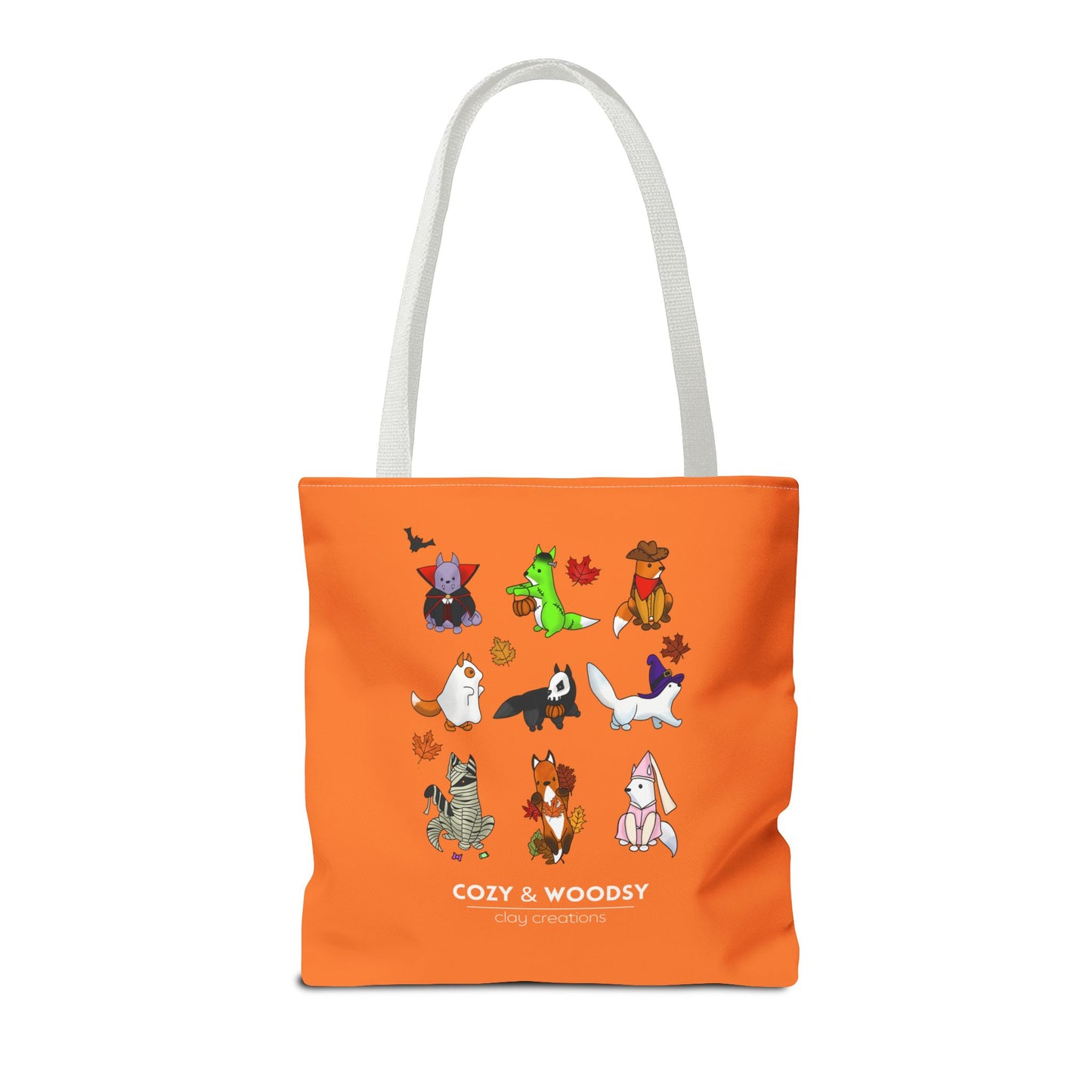 Cozy Halloween Foxes Orange Tote Bag – Perfect for Animal Lovers, Eco-Friendly, Shopping, Gifts, Fall Decor, Everyday Use