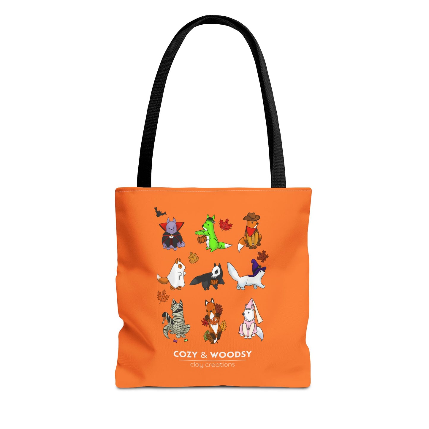 Cozy Halloween Foxes Orange Tote Bag – Perfect for Animal Lovers, Eco-Friendly, Shopping, Gifts, Fall Decor, Everyday Use