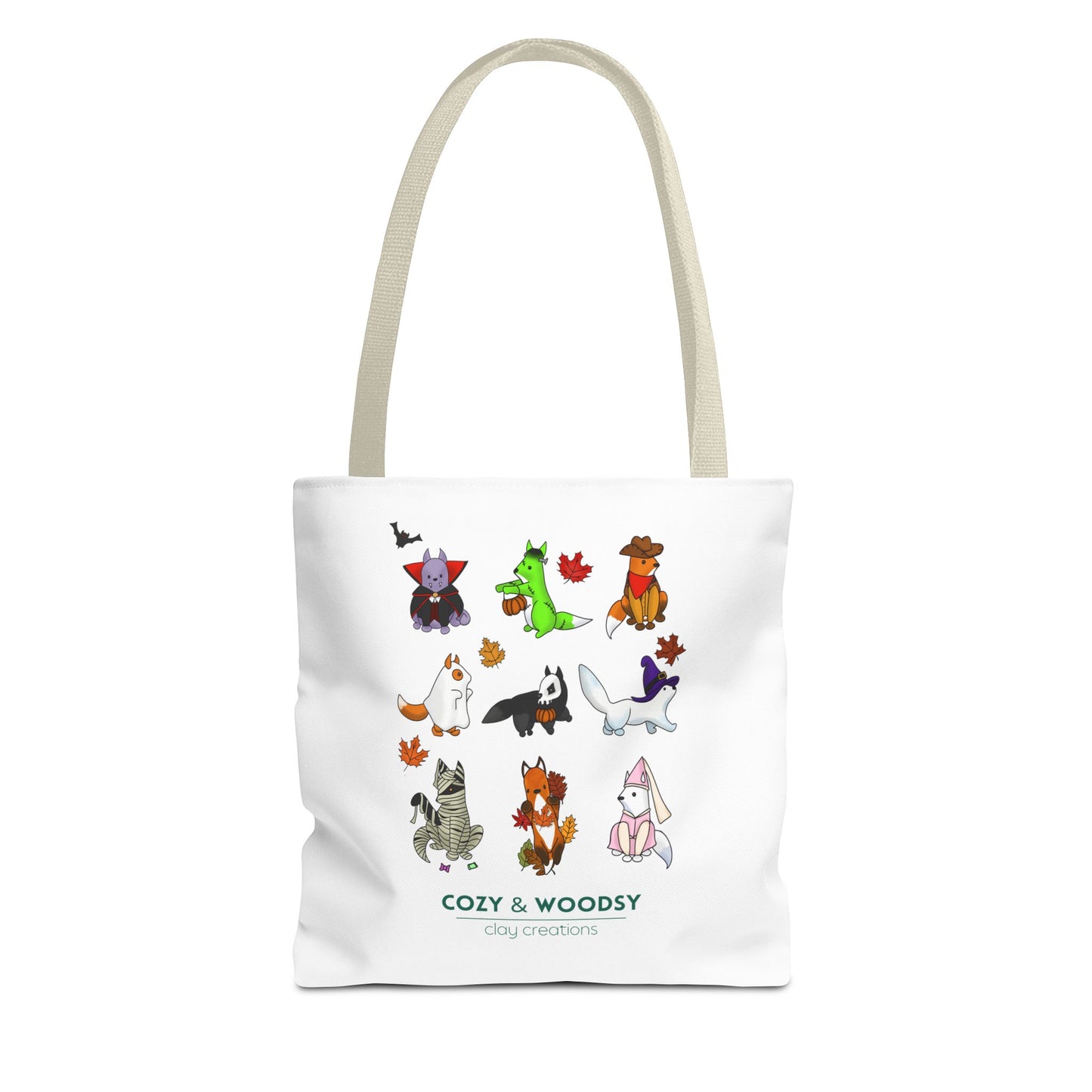 Cozy Halloween Foxes Tote Bag – Perfect for Animal Lovers, Eco-Friendly, Shopping, Gifts, Fall Decor, Everyday Use