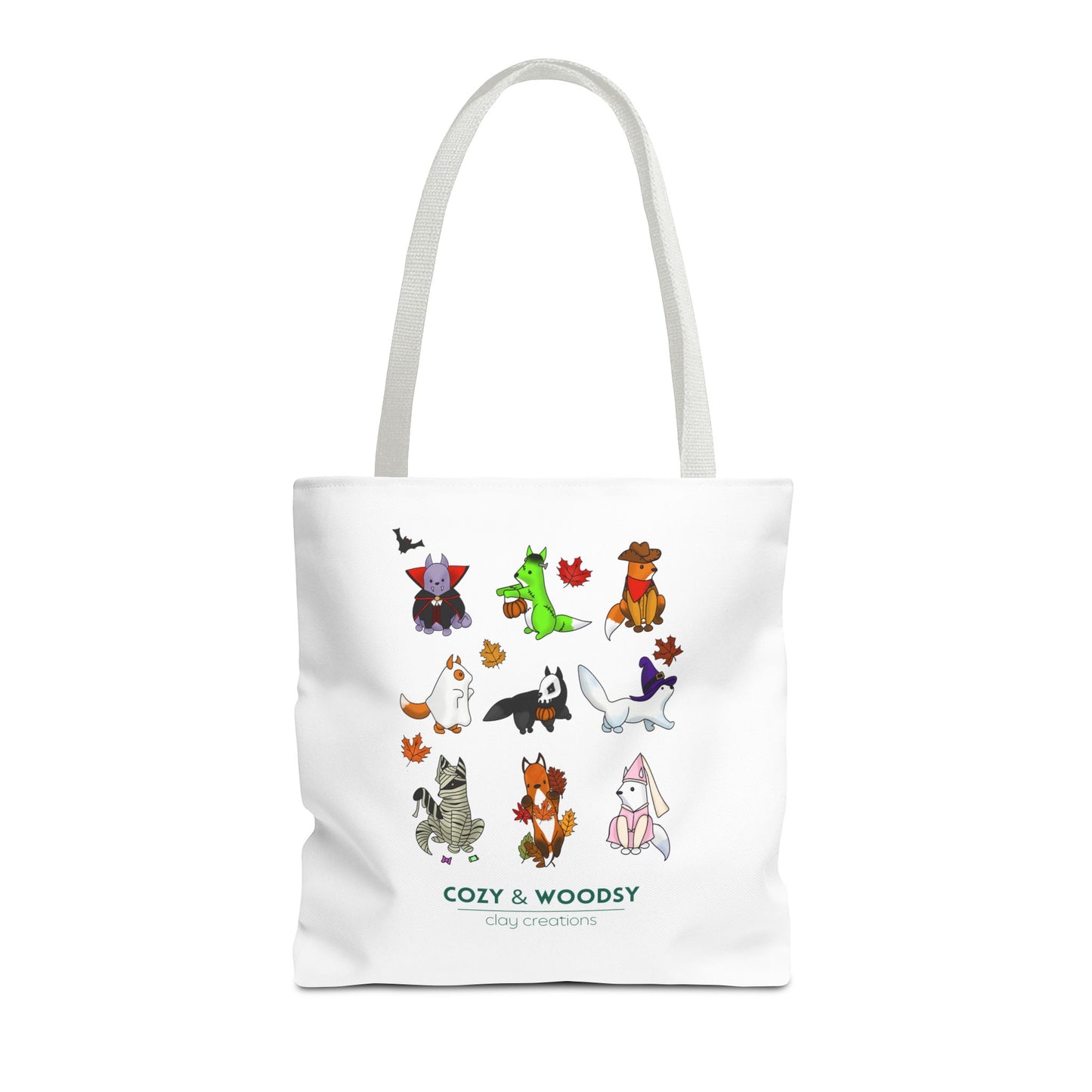 Cozy Halloween Foxes Tote Bag – Perfect for Animal Lovers, Eco-Friendly, Shopping, Gifts, Fall Decor, Everyday Use