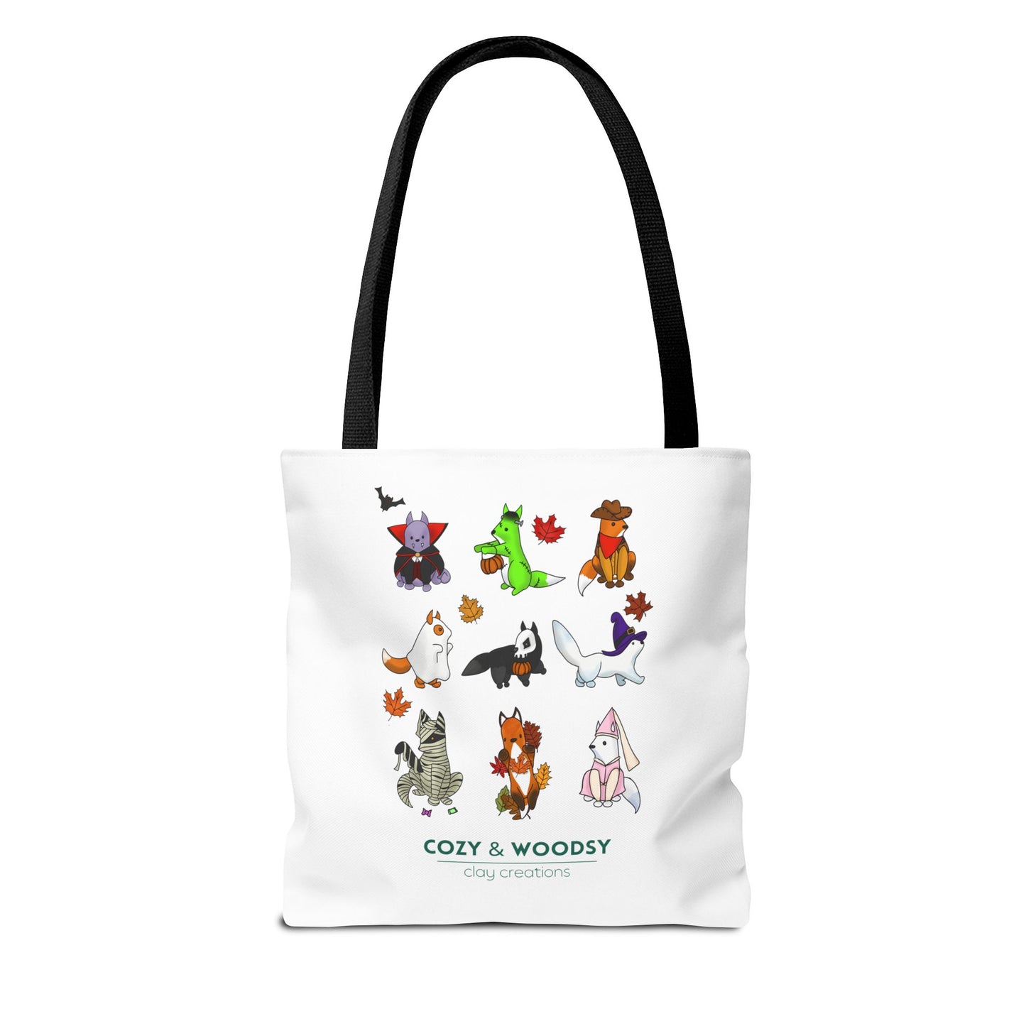 Cozy Halloween Foxes Tote Bag – Perfect for Animal Lovers, Eco-Friendly, Shopping, Gifts, Fall Decor, Everyday Use