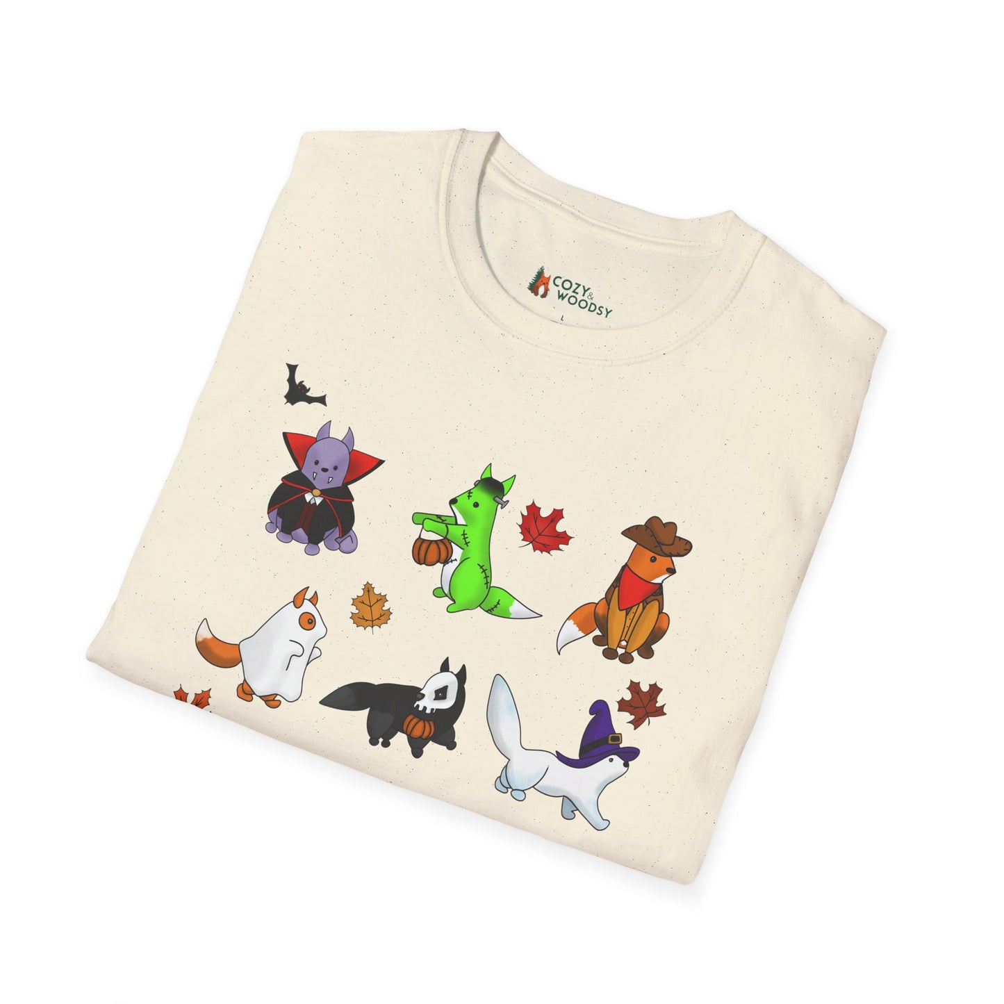 Cozy Halloween Foxes | Unisex Softstyle T-Shirt