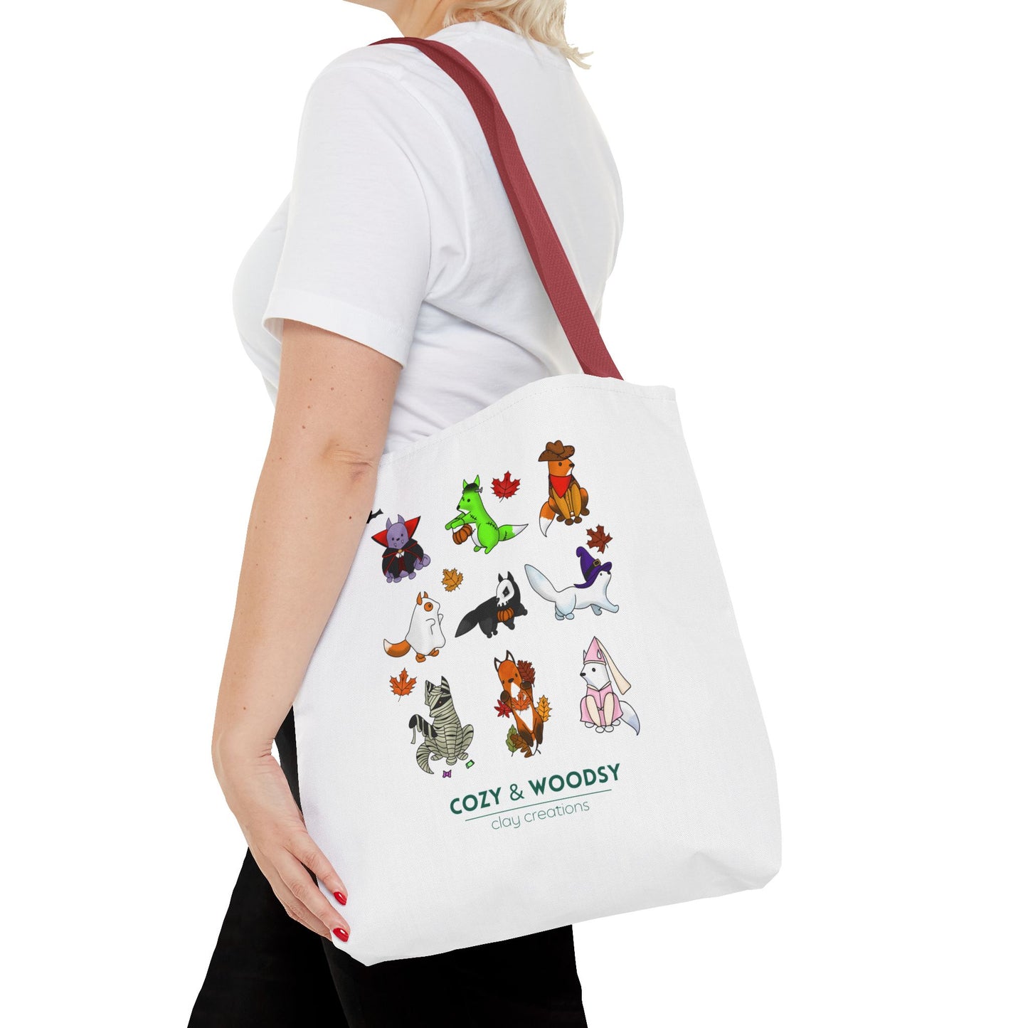 Cozy Halloween Foxes Tote Bag – Perfect for Animal Lovers, Eco-Friendly, Shopping, Gifts, Fall Decor, Everyday Use