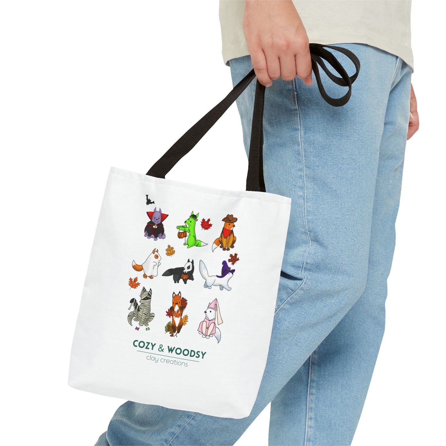 Cozy Halloween Foxes Tote Bag – Perfect for Animal Lovers, Eco-Friendly, Shopping, Gifts, Fall Decor, Everyday Use