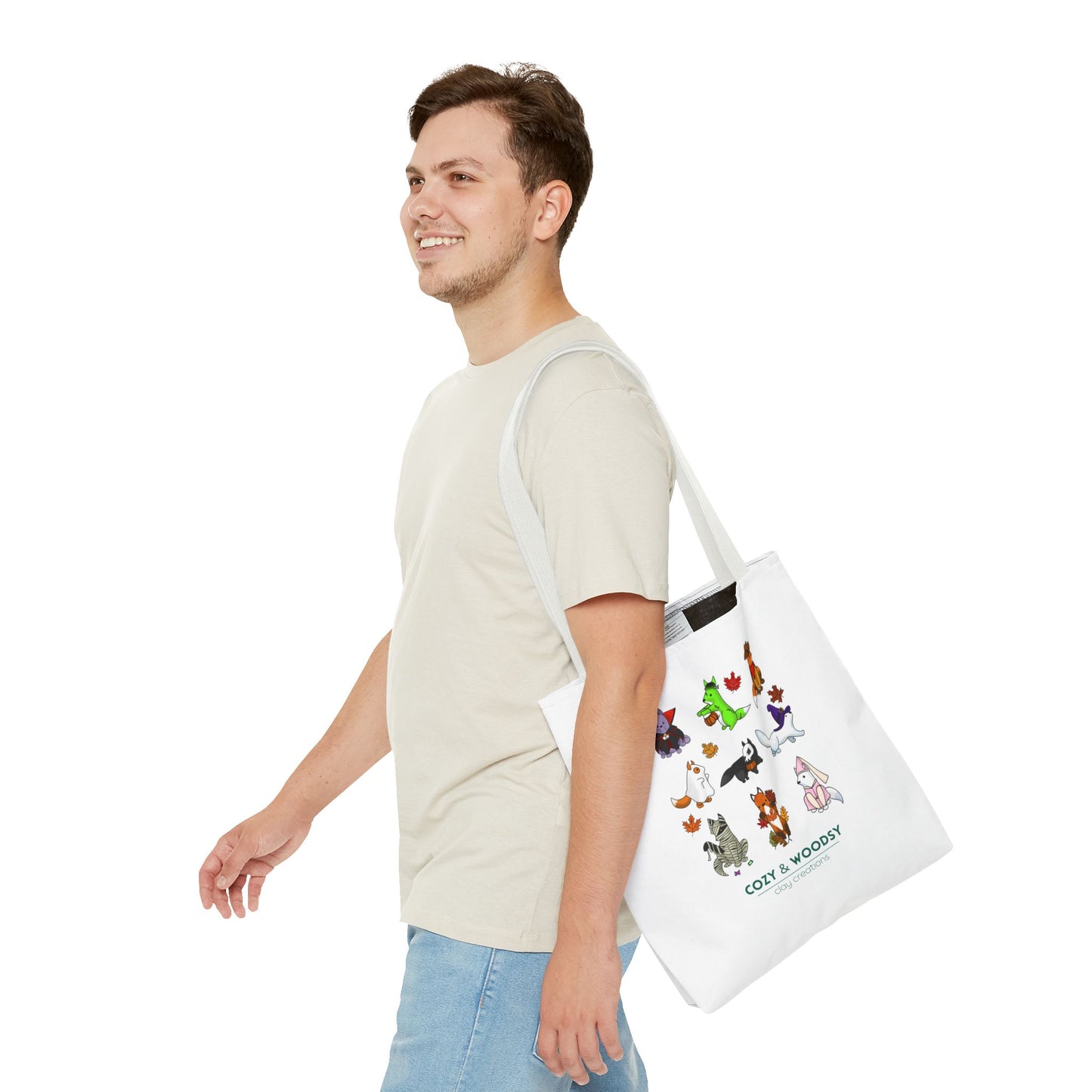 Cozy Halloween Foxes Tote Bag – Perfect for Animal Lovers, Eco-Friendly, Shopping, Gifts, Fall Decor, Everyday Use