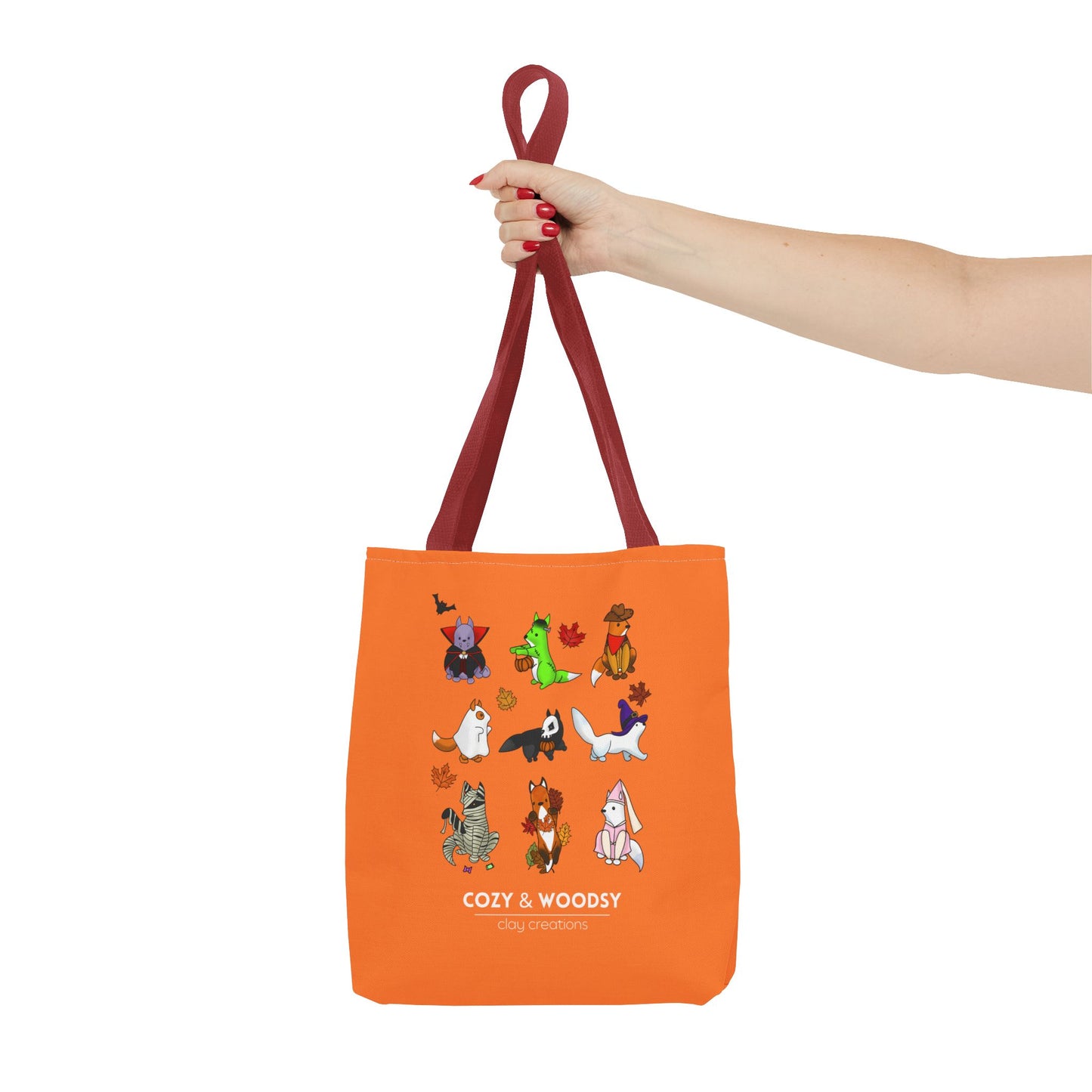 Cozy Halloween Foxes Orange Tote Bag – Perfect for Animal Lovers, Eco-Friendly, Shopping, Gifts, Fall Decor, Everyday Use