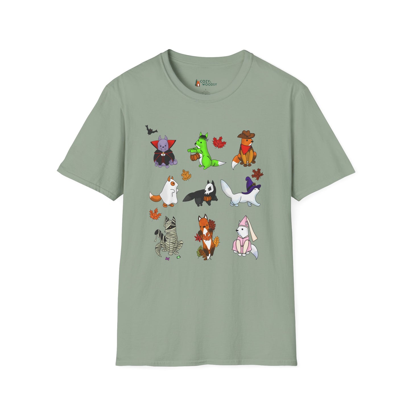 Cozy Halloween Foxes | Unisex Softstyle T-Shirt