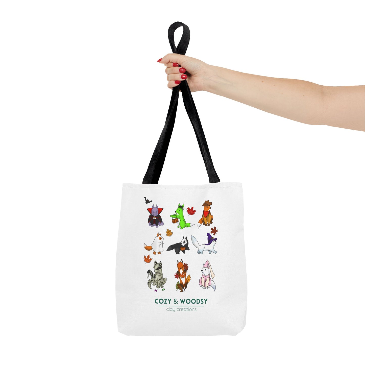 Cozy Halloween Foxes Tote Bag – Perfect for Animal Lovers, Eco-Friendly, Shopping, Gifts, Fall Decor, Everyday Use