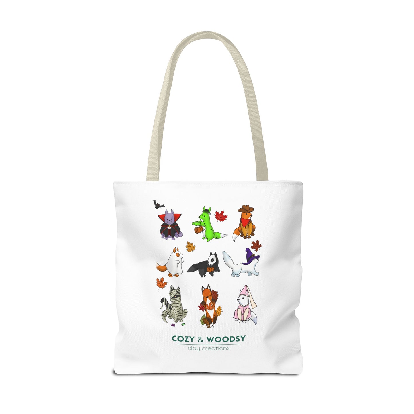 Cozy Halloween Foxes Tote Bag – Perfect for Animal Lovers, Eco-Friendly, Shopping, Gifts, Fall Decor, Everyday Use