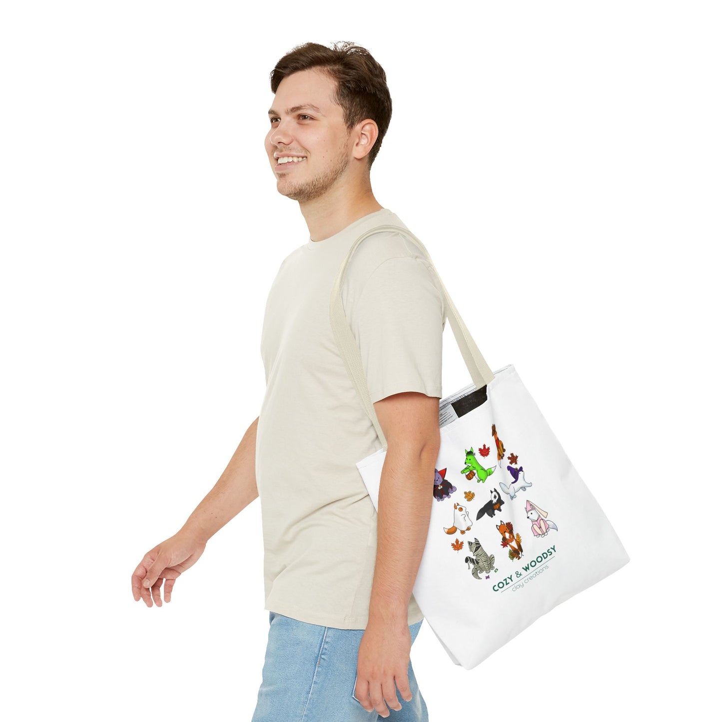 Cozy Halloween Foxes Tote Bag – Perfect for Animal Lovers, Eco-Friendly, Shopping, Gifts, Fall Decor, Everyday Use