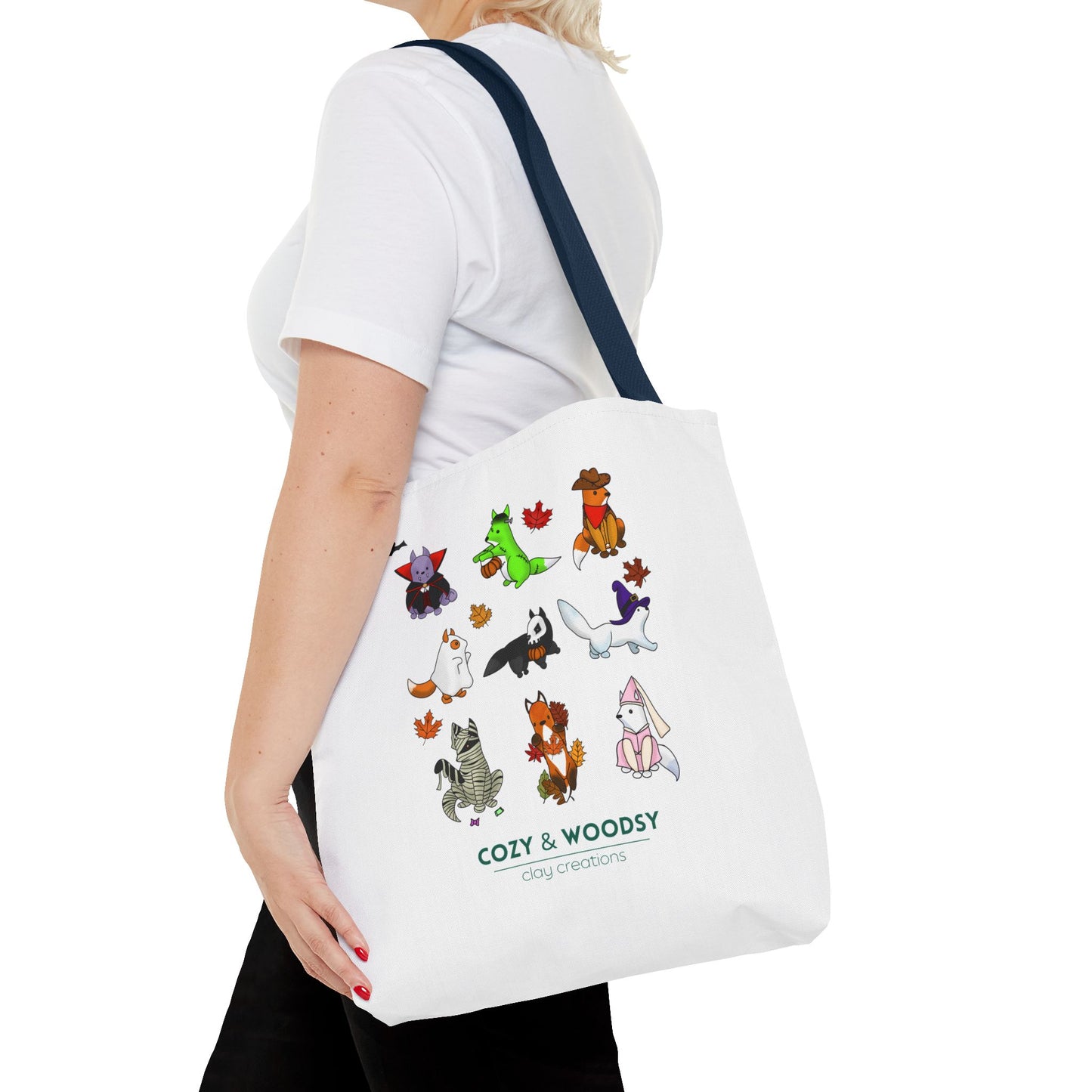 Cozy Halloween Foxes Tote Bag – Perfect for Animal Lovers, Eco-Friendly, Shopping, Gifts, Fall Decor, Everyday Use