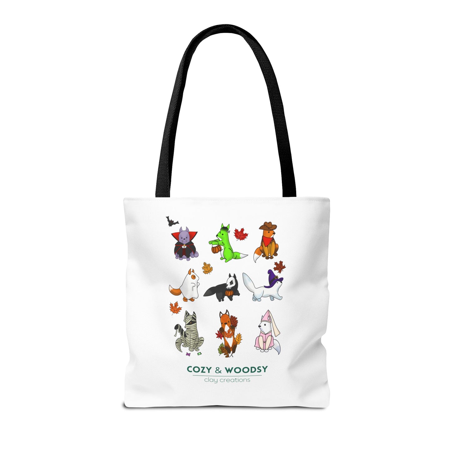 Cozy Halloween Foxes Tote Bag – Perfect for Animal Lovers, Eco-Friendly, Shopping, Gifts, Fall Decor, Everyday Use