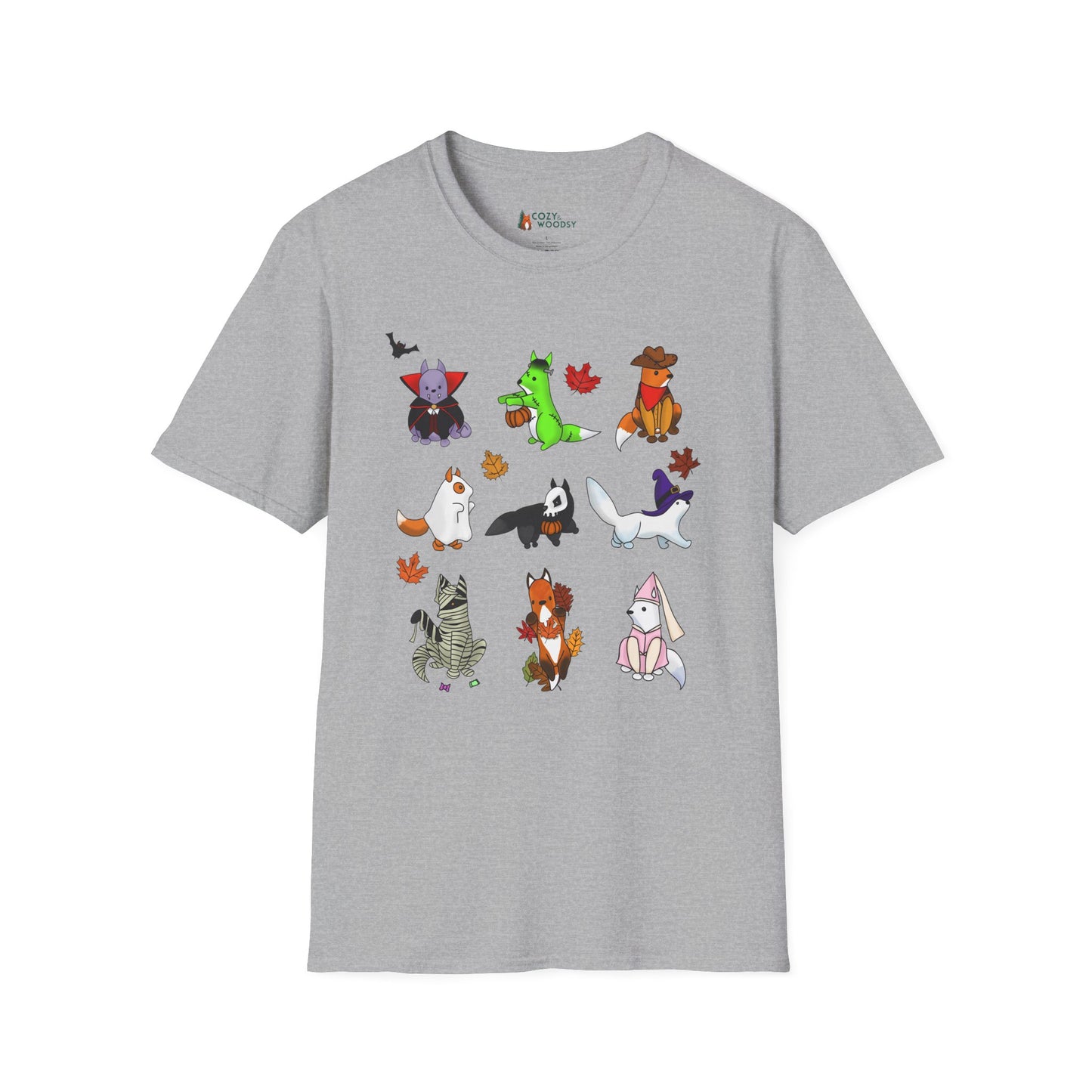 Cozy Halloween Foxes | Unisex Softstyle T-Shirt