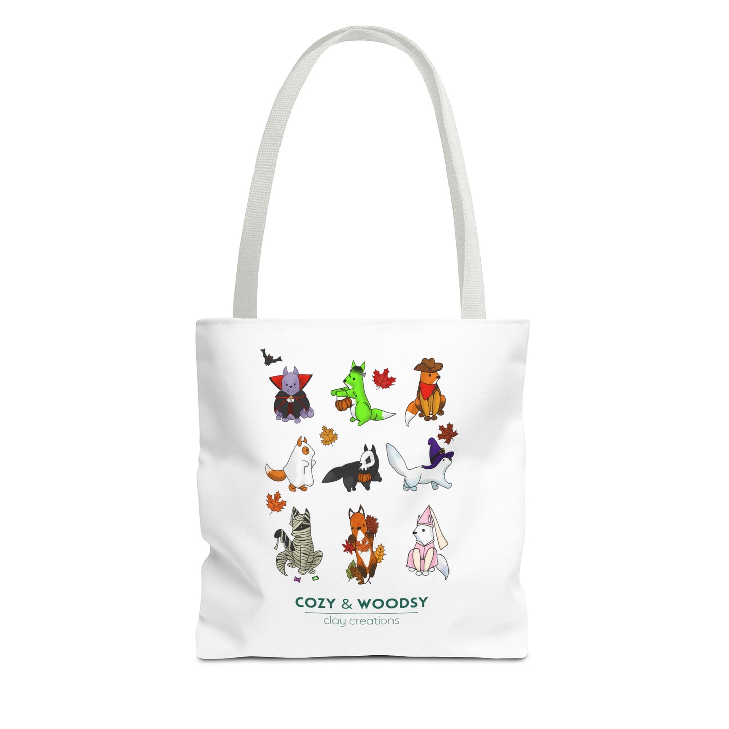 Cozy Halloween Foxes Tote Bag – Perfect for Animal Lovers, Eco-Friendly, Shopping, Gifts, Fall Decor, Everyday Use