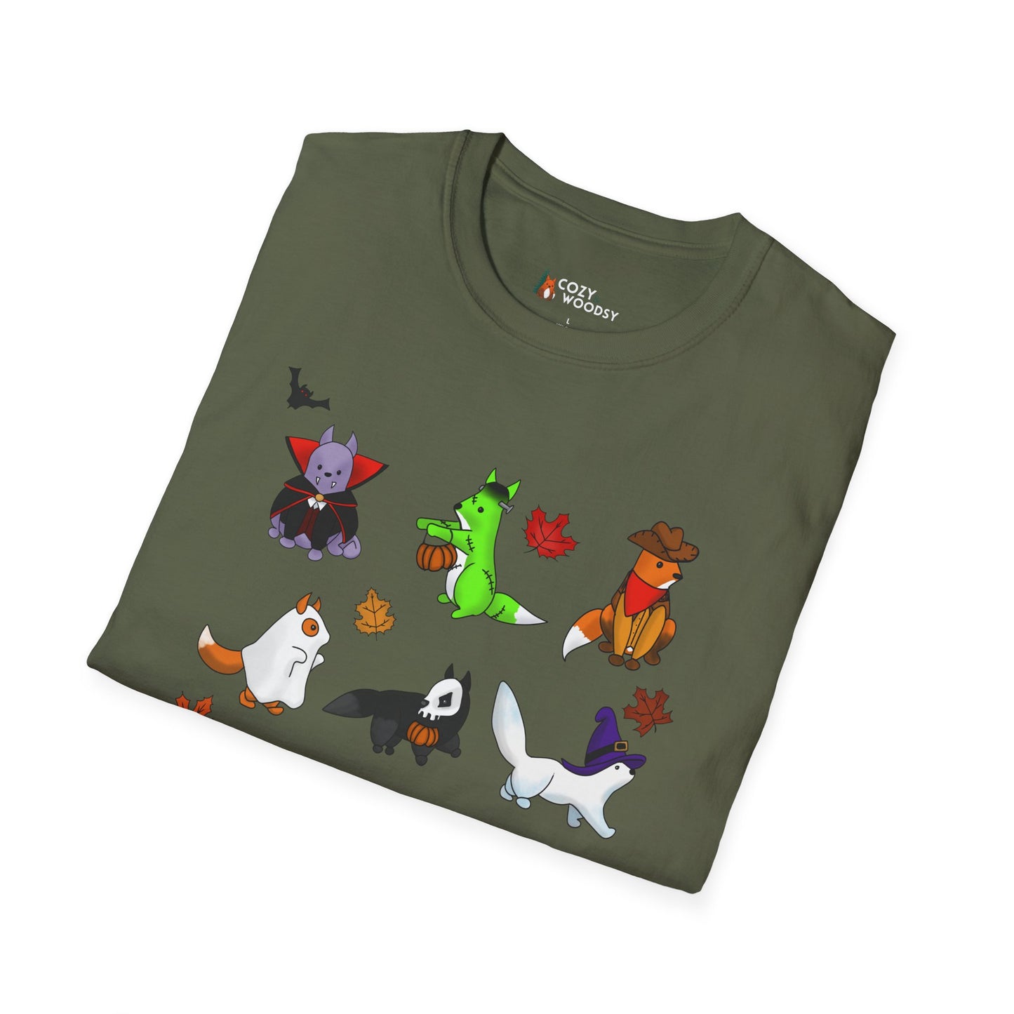 Cozy Halloween Foxes | Unisex Softstyle T-Shirt
