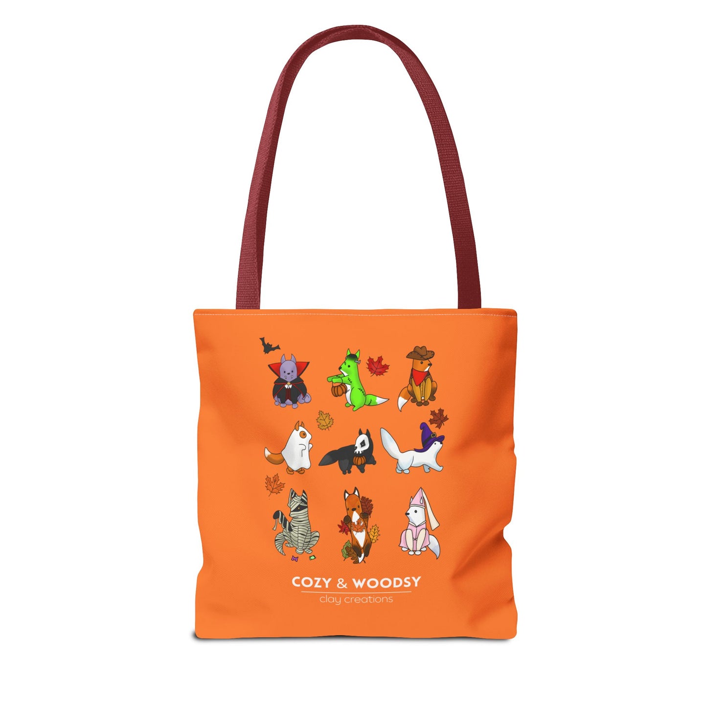 Cozy Halloween Foxes Orange Tote Bag – Perfect for Animal Lovers, Eco-Friendly, Shopping, Gifts, Fall Decor, Everyday Use