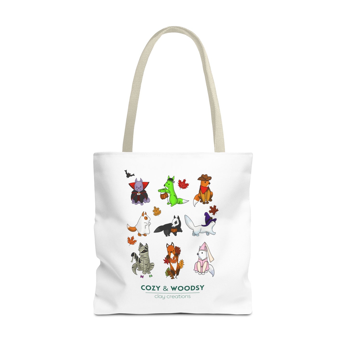 Cozy Halloween Foxes Tote Bag – Perfect for Animal Lovers, Eco-Friendly, Shopping, Gifts, Fall Decor, Everyday Use