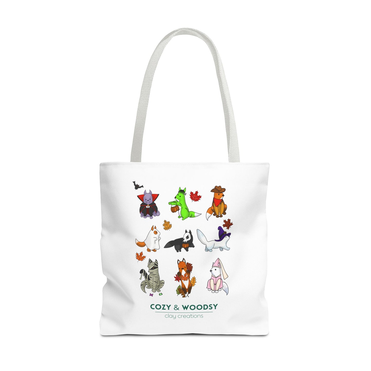 Cozy Halloween Foxes Tote Bag – Perfect for Animal Lovers, Eco-Friendly, Shopping, Gifts, Fall Decor, Everyday Use