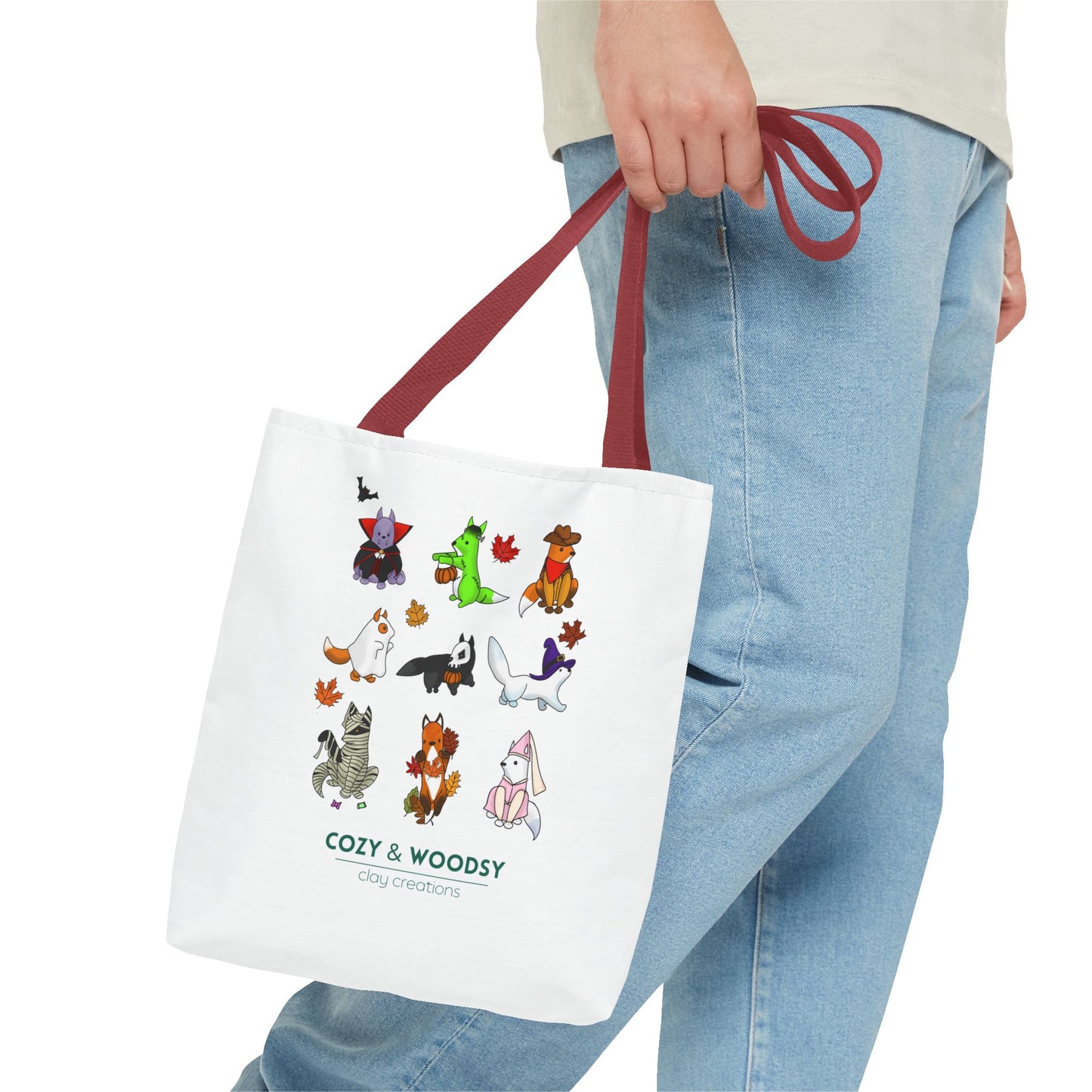 Cozy Halloween Foxes Tote Bag – Perfect for Animal Lovers, Eco-Friendly, Shopping, Gifts, Fall Decor, Everyday Use