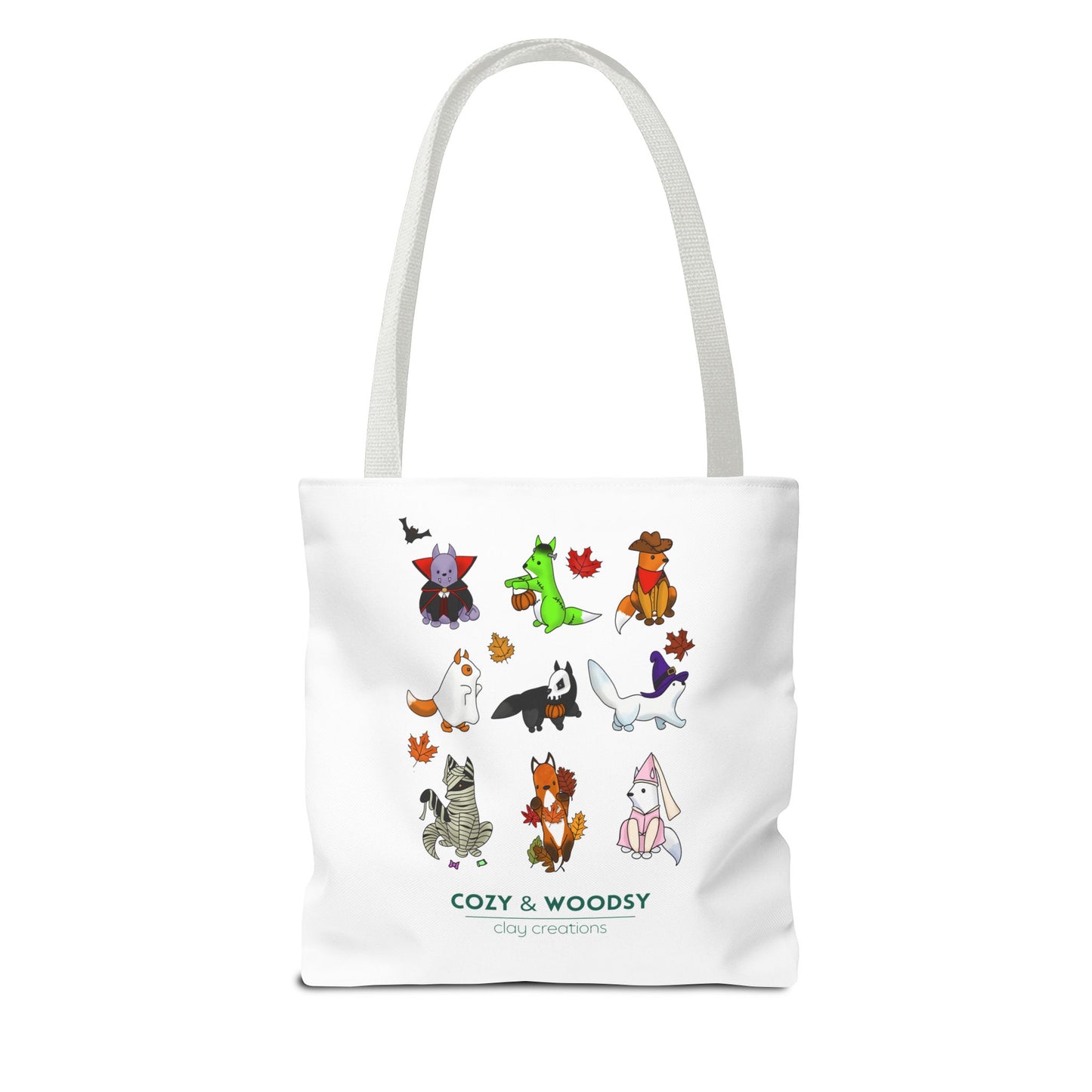 Cozy Halloween Foxes Tote Bag – Perfect for Animal Lovers, Eco-Friendly, Shopping, Gifts, Fall Decor, Everyday Use