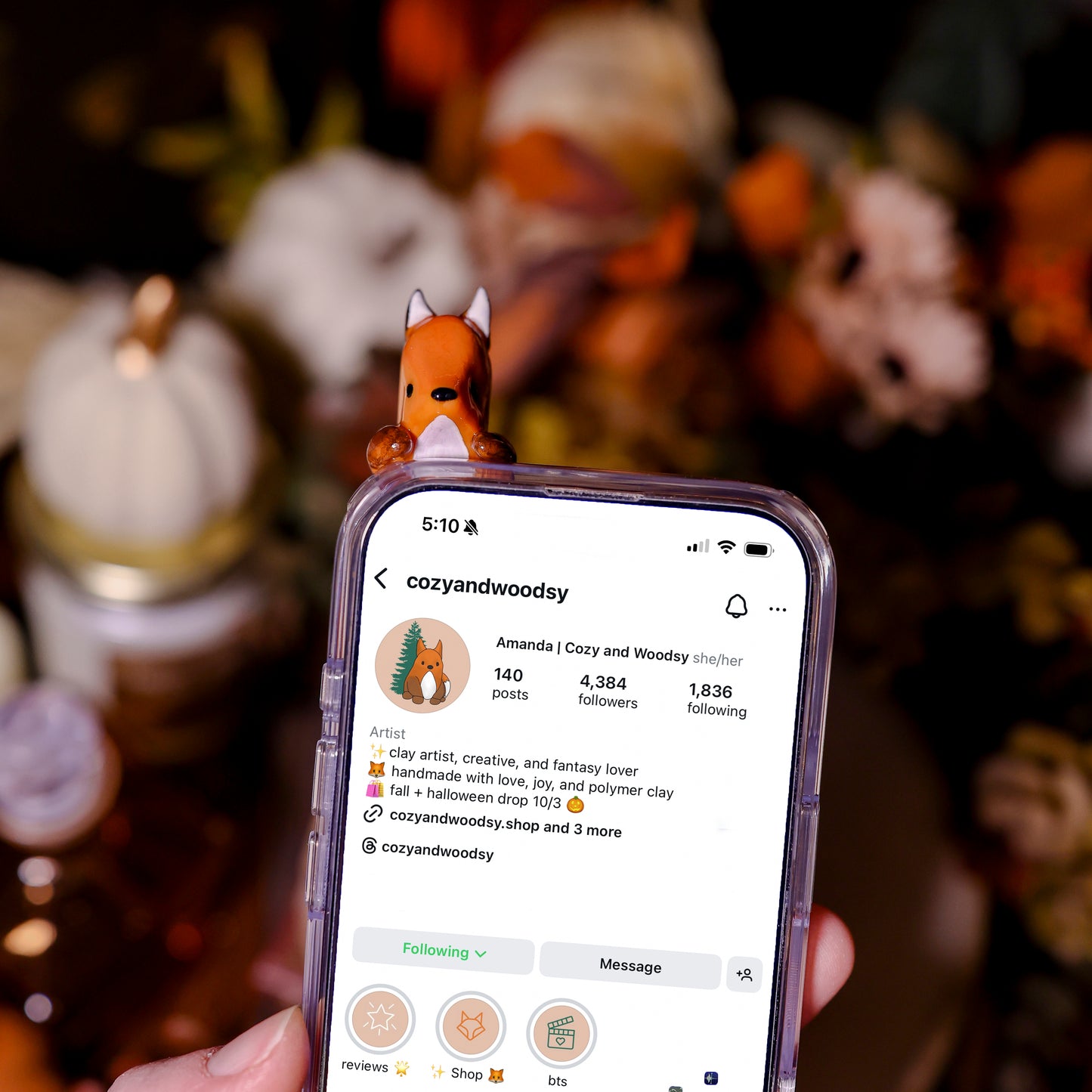 Cuddle Fox | Lil Woodsie Worry Stone and Phone Hipper