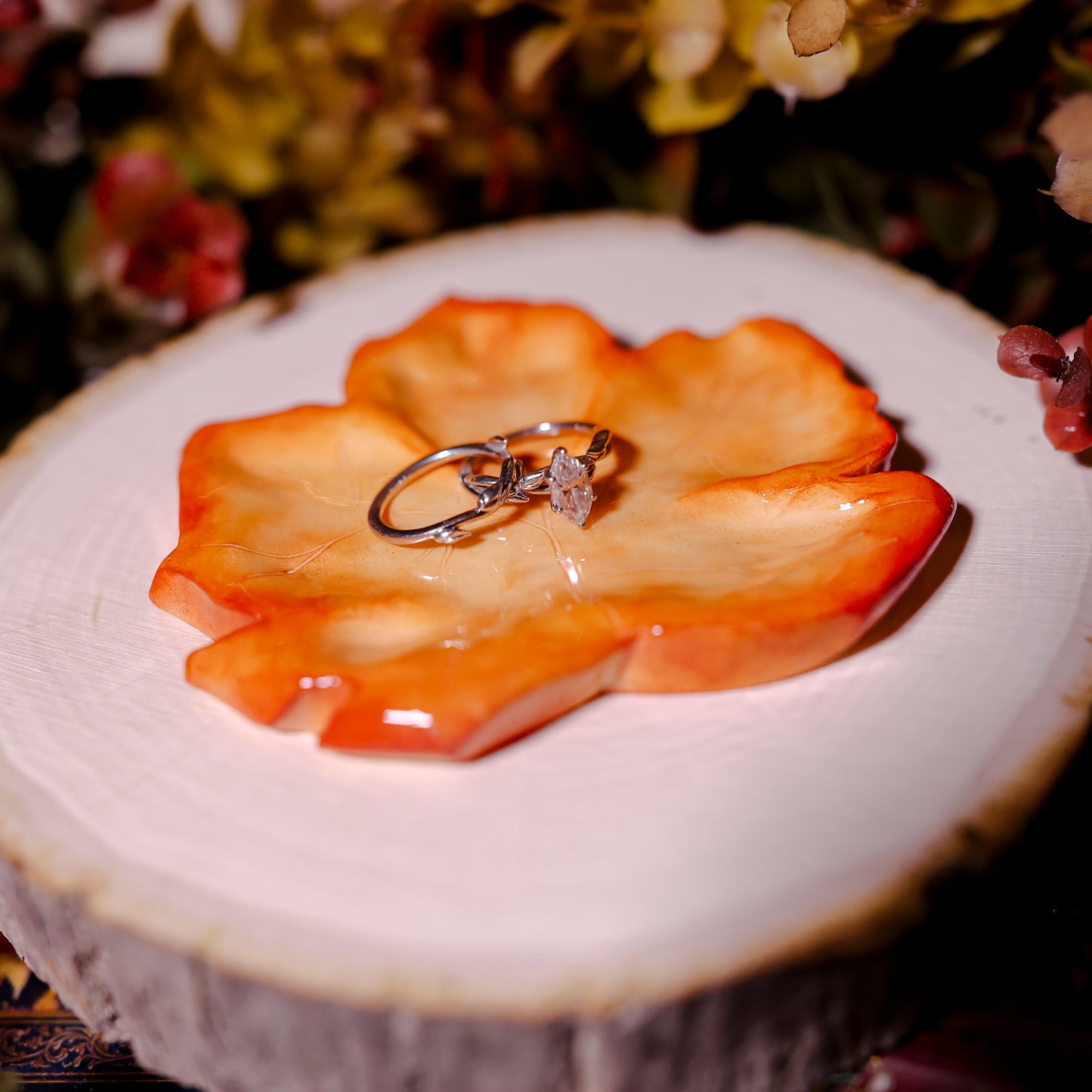Orange Maple Leaf Trinket Dish | Trinket Dishes
