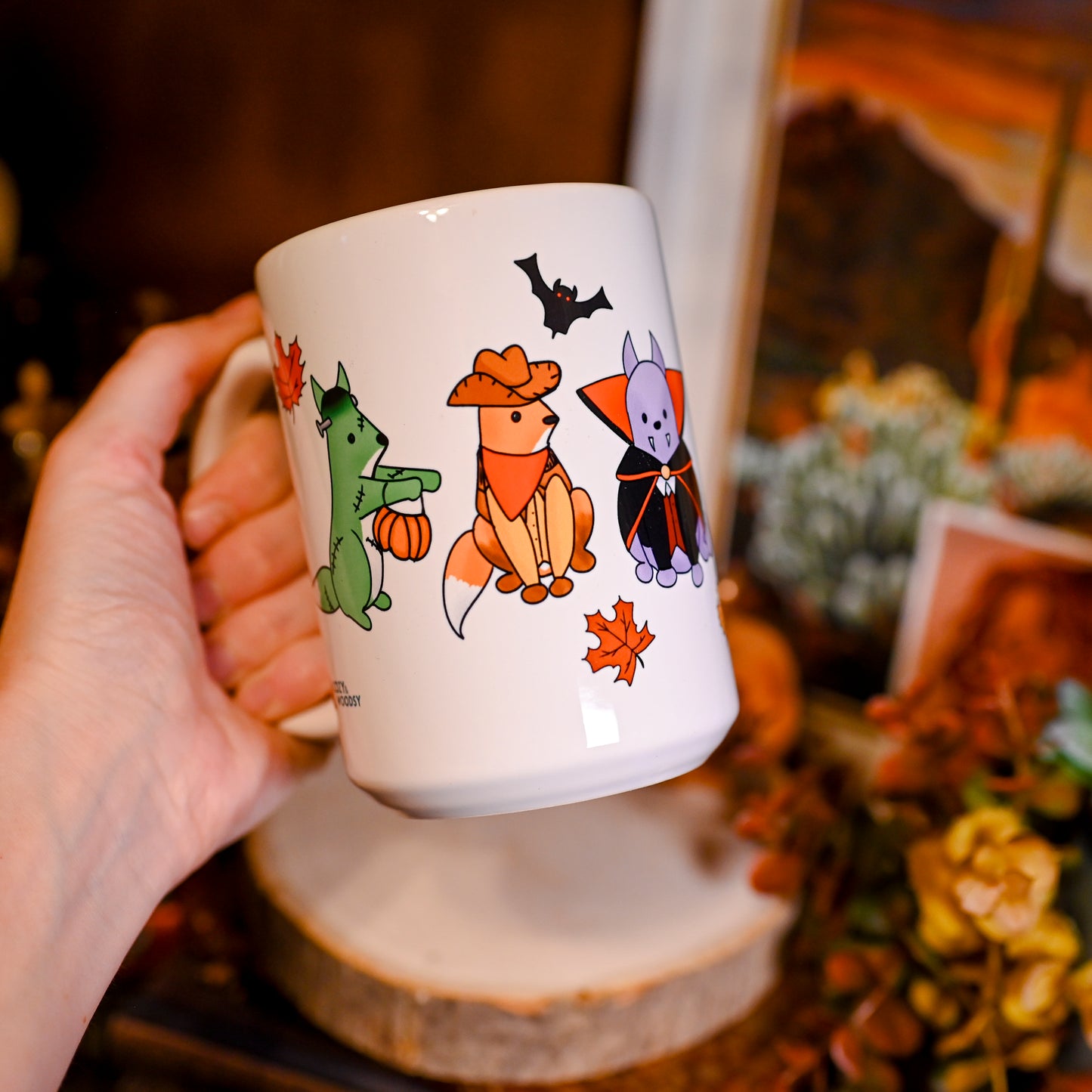 Cozy Halloween Foxes Mug 15oz