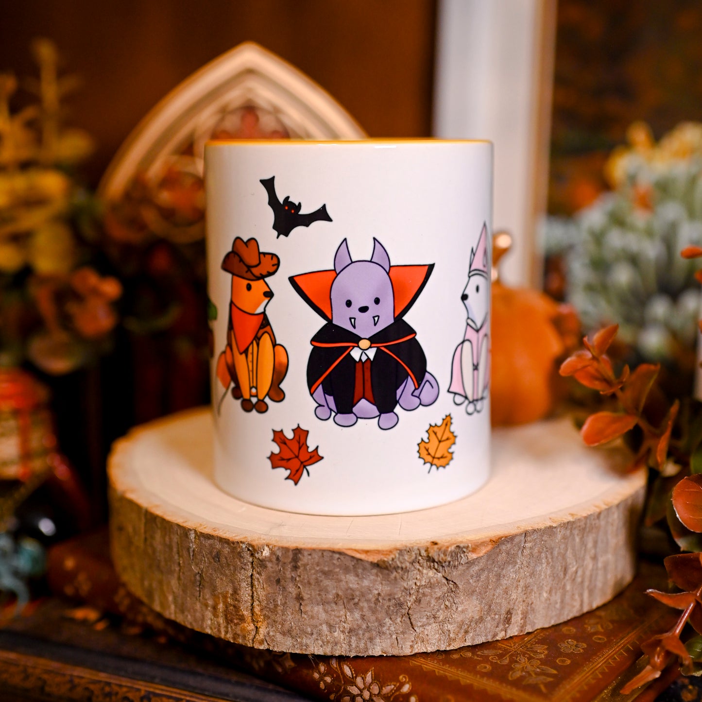 Cozy Halloween Foxes Colorful Mugs (11oz, 15oz)