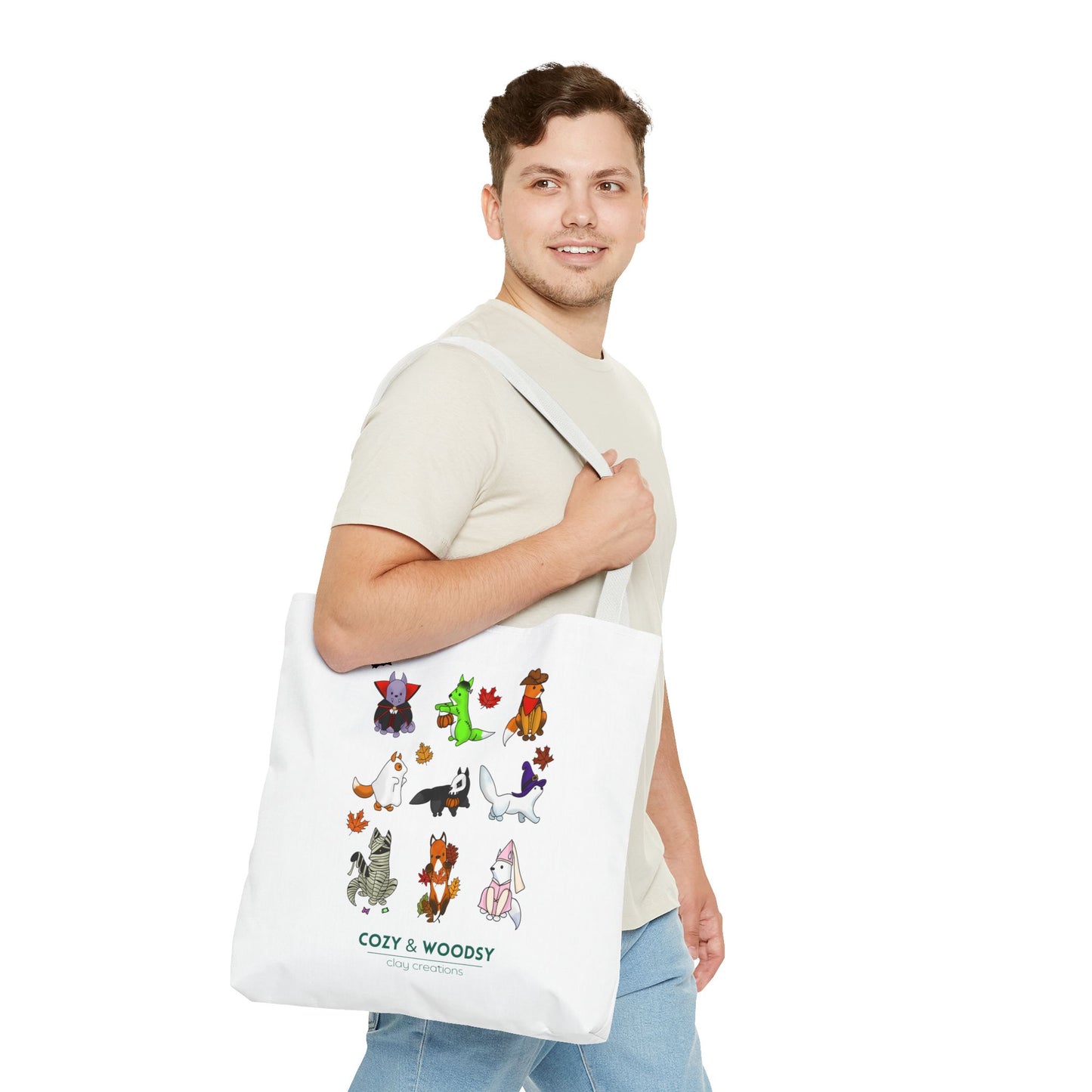 Cozy Halloween Foxes Tote Bag – Perfect for Animal Lovers, Eco-Friendly, Shopping, Gifts, Fall Decor, Everyday Use