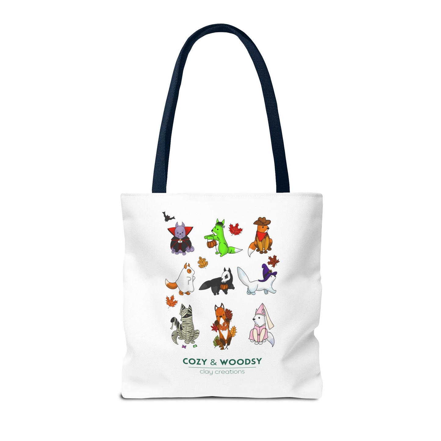 Cozy Halloween Foxes Tote Bag – Perfect for Animal Lovers, Eco-Friendly, Shopping, Gifts, Fall Decor, Everyday Use