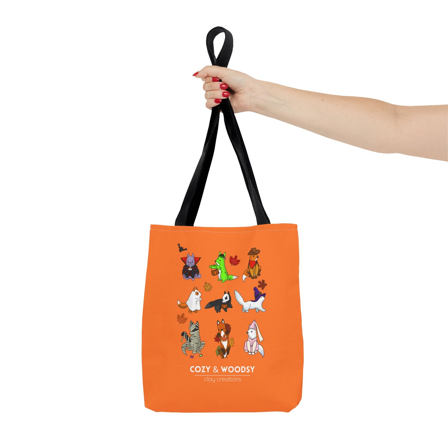 Cozy Halloween Foxes Orange Tote Bag – Perfect for Animal Lovers, Eco-Friendly, Shopping, Gifts, Fall Decor, Everyday Use