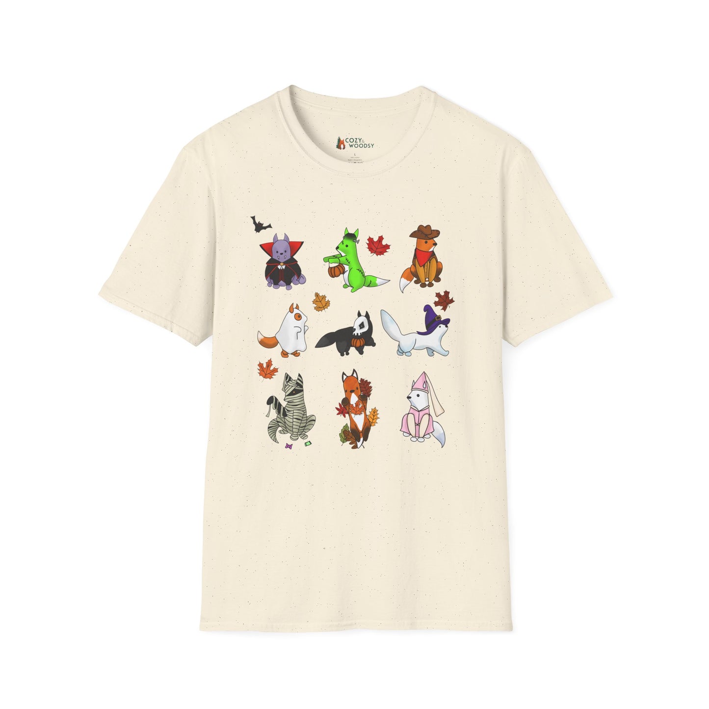 Cozy Halloween Foxes | Unisex Softstyle T-Shirt