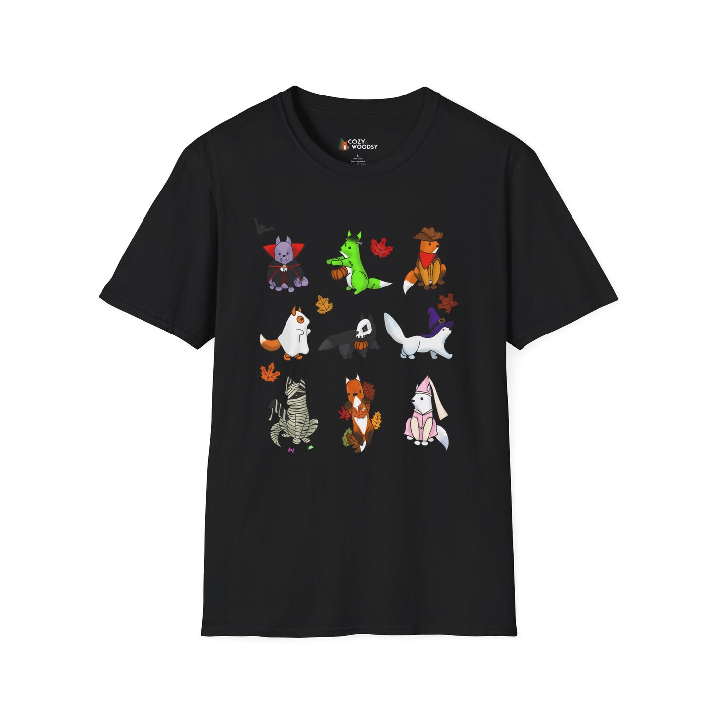 Cozy Halloween Foxes | Unisex Softstyle T-Shirt