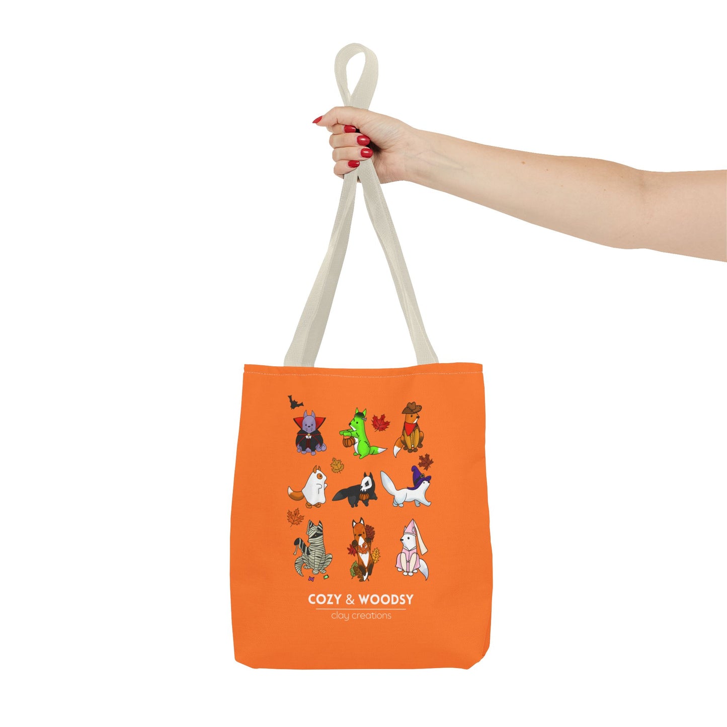 Cozy Halloween Foxes Orange Tote Bag – Perfect for Animal Lovers, Eco-Friendly, Shopping, Gifts, Fall Decor, Everyday Use