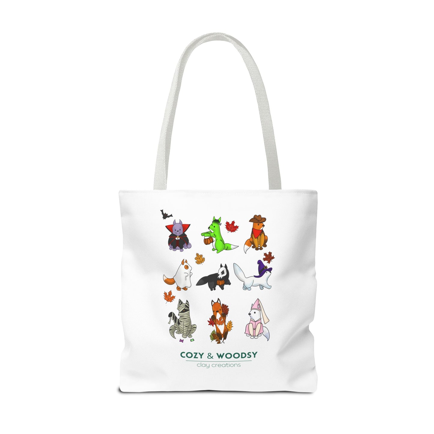 Cozy Halloween Foxes Tote Bag – Perfect for Animal Lovers, Eco-Friendly, Shopping, Gifts, Fall Decor, Everyday Use