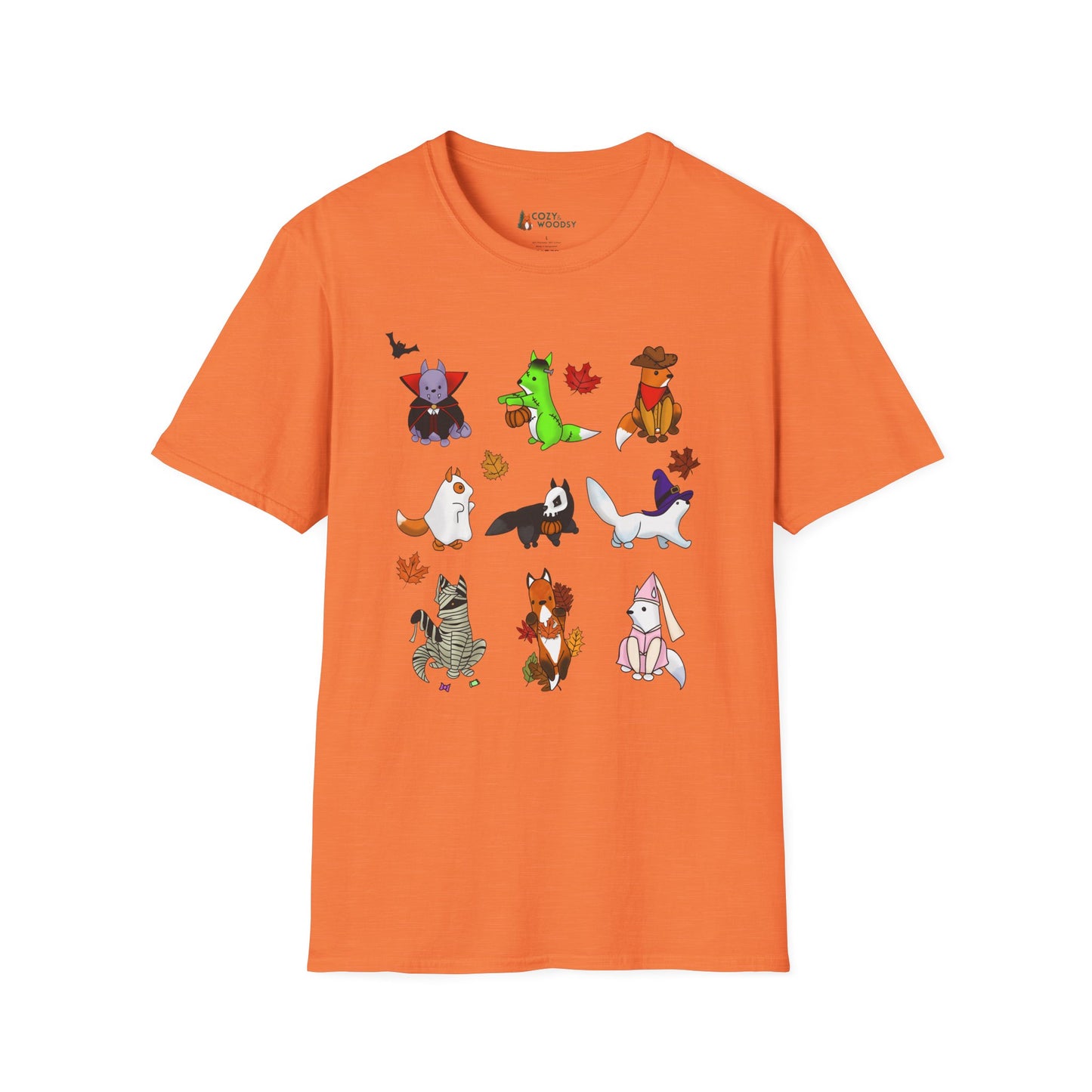 Cozy Halloween Foxes | Unisex Softstyle T-Shirt