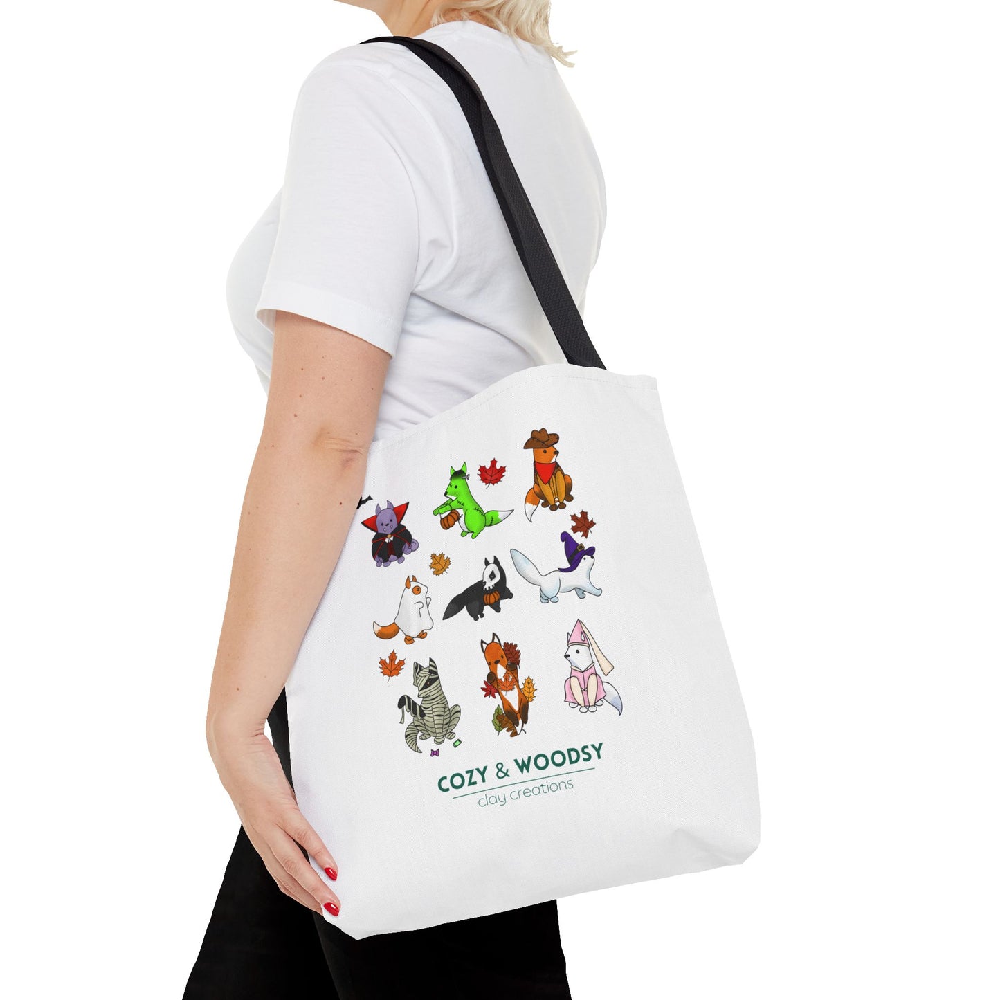 Cozy Halloween Foxes Tote Bag – Perfect for Animal Lovers, Eco-Friendly, Shopping, Gifts, Fall Decor, Everyday Use