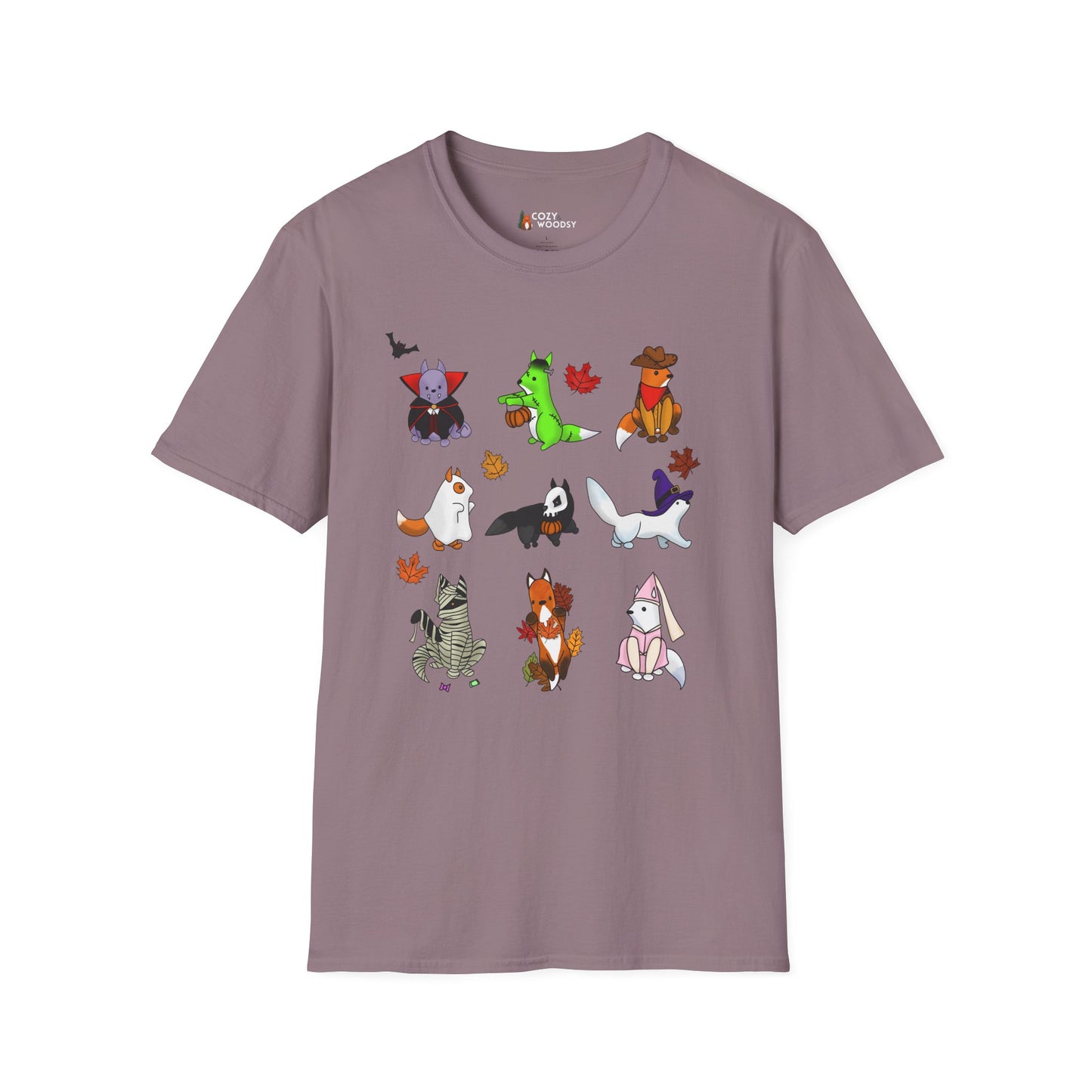 Cozy Halloween Foxes | Unisex Softstyle T-Shirt